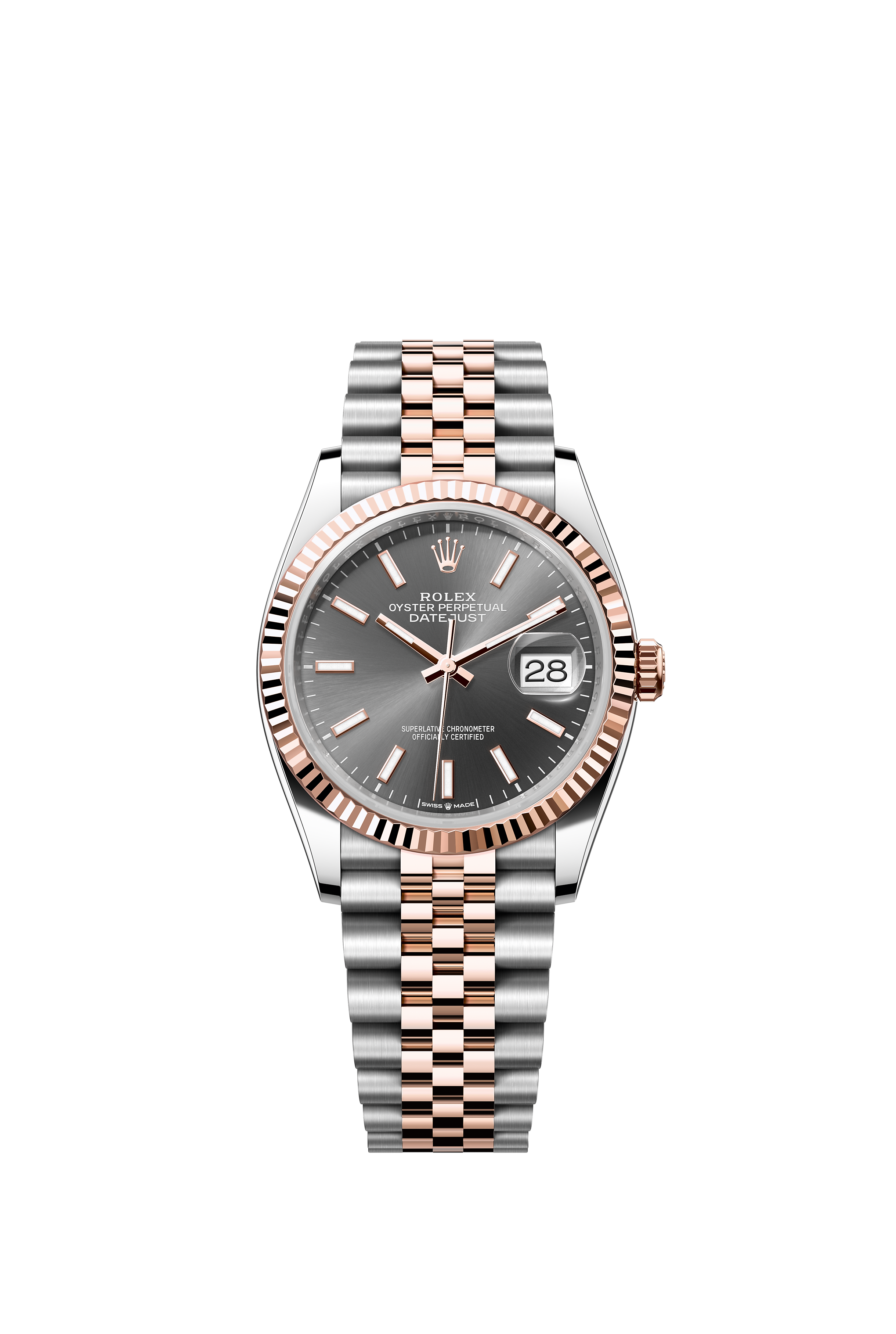 Rolex 126231 Datejust 36 Everose Rolesor Slate Dial