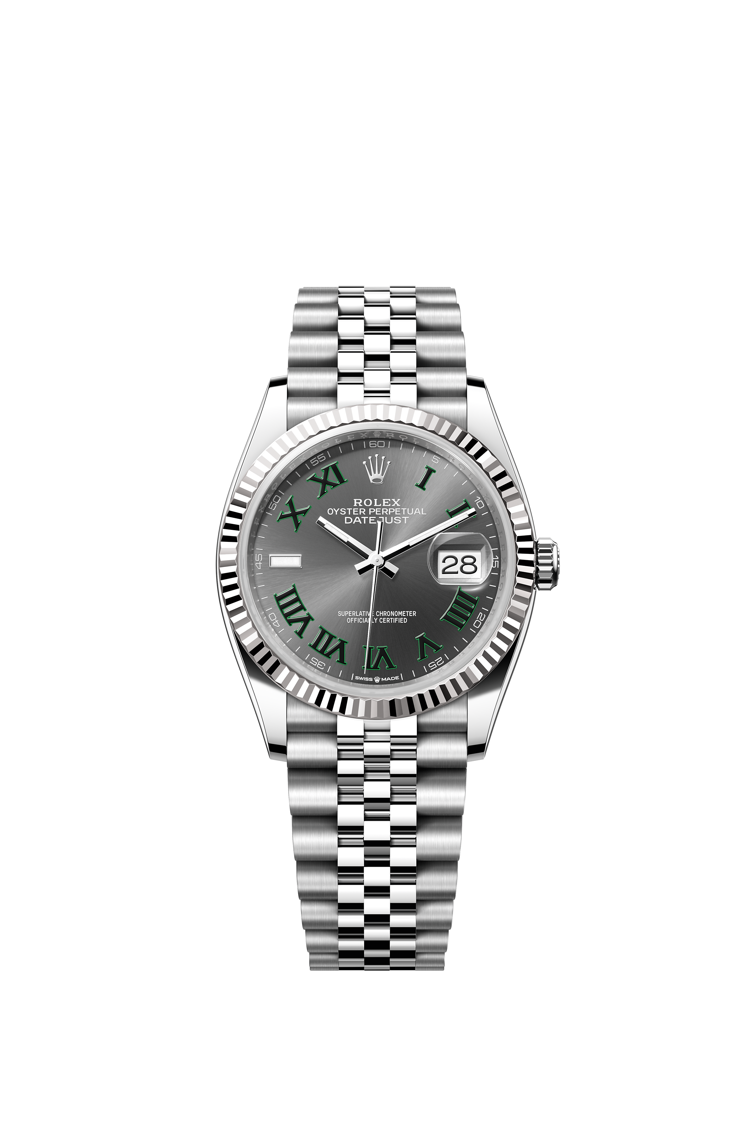 Rolex 126234 Datejust 36 White Rolesor Wimbledon Dial Jubilee Bracelet