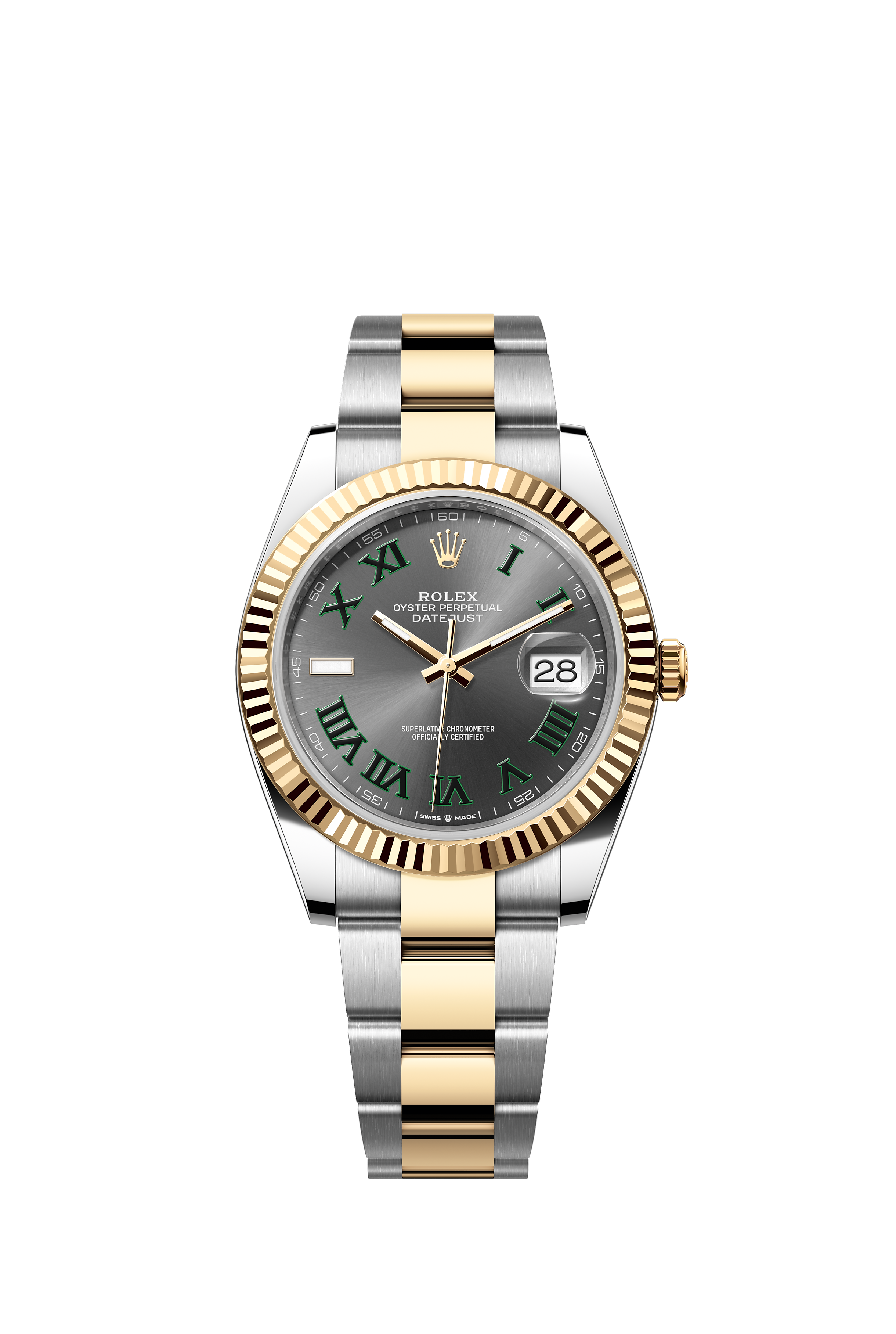 Rolex 126333 Datejust 41 Yellow Rolesor Wimbledon Dial Oyster Bracelet