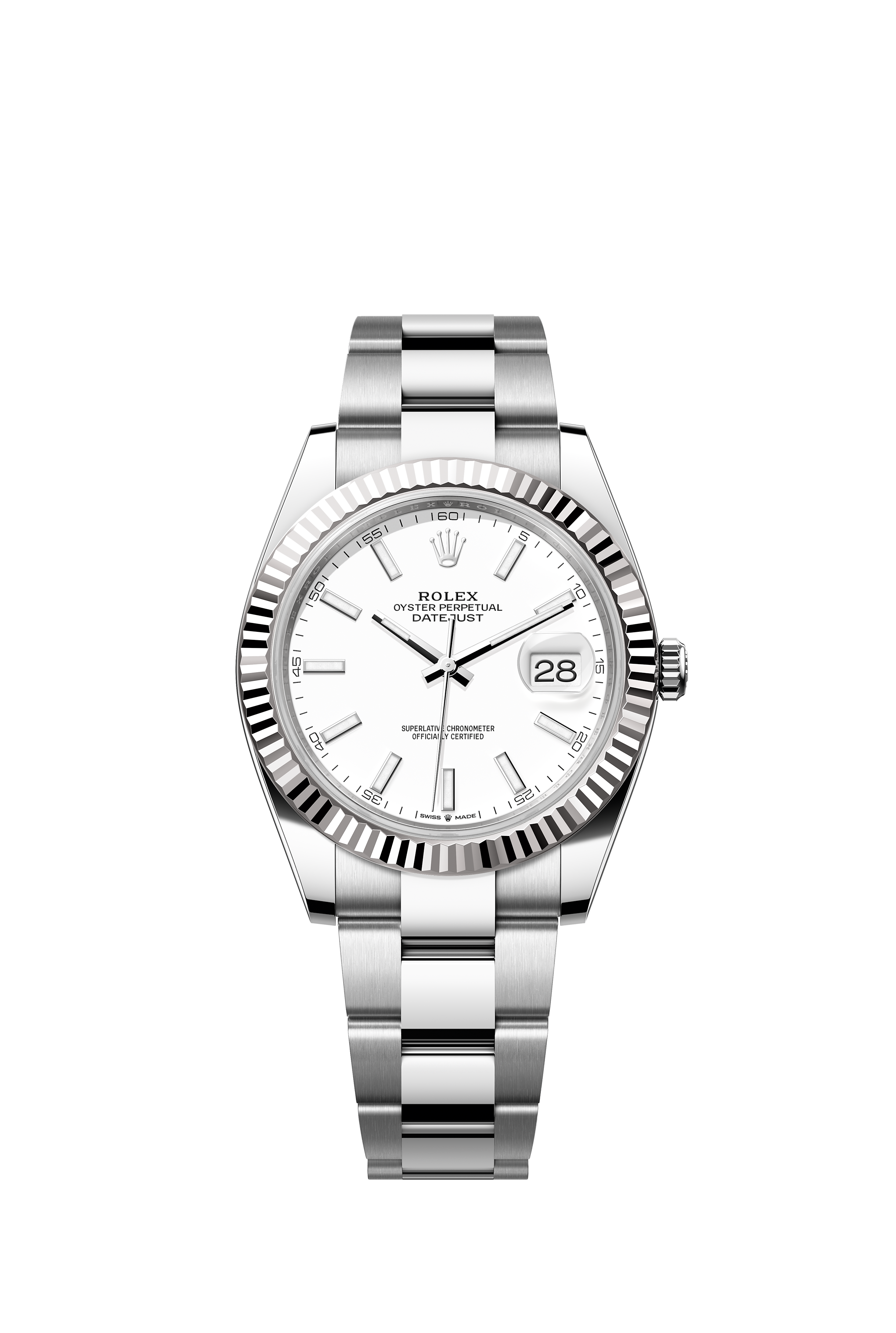 Rolex 126334 Datejust 41 White Rolesor White Dial Oyster Bracelet