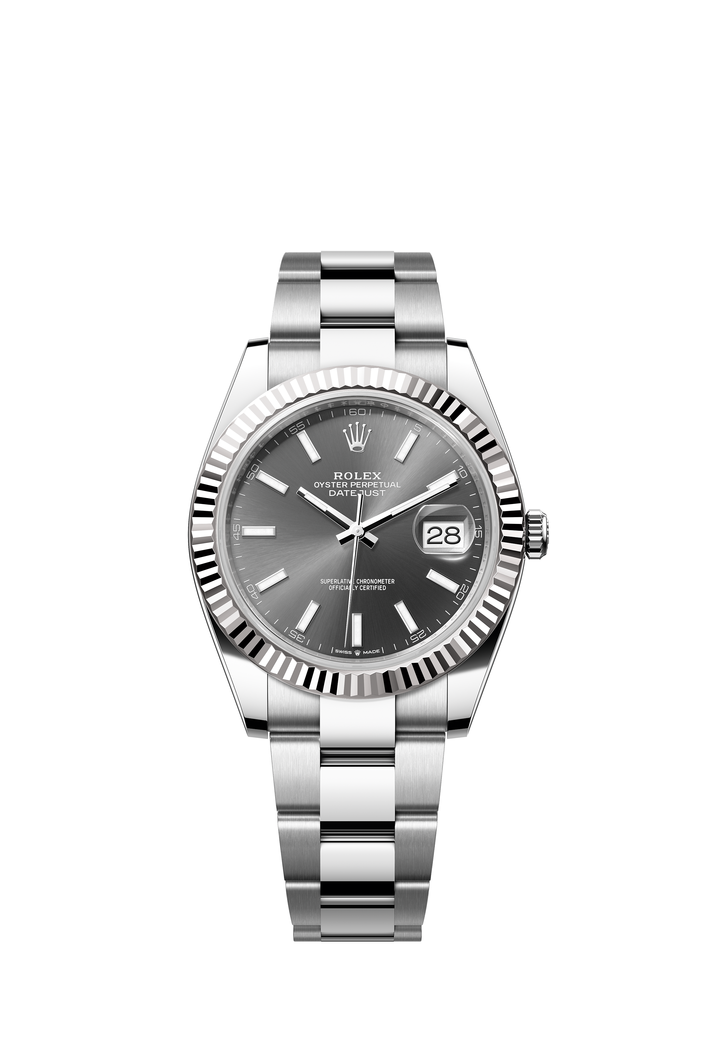 Rolex 126334 Datejust 41 White Rolesor Slate Dial Oyster Bracelet