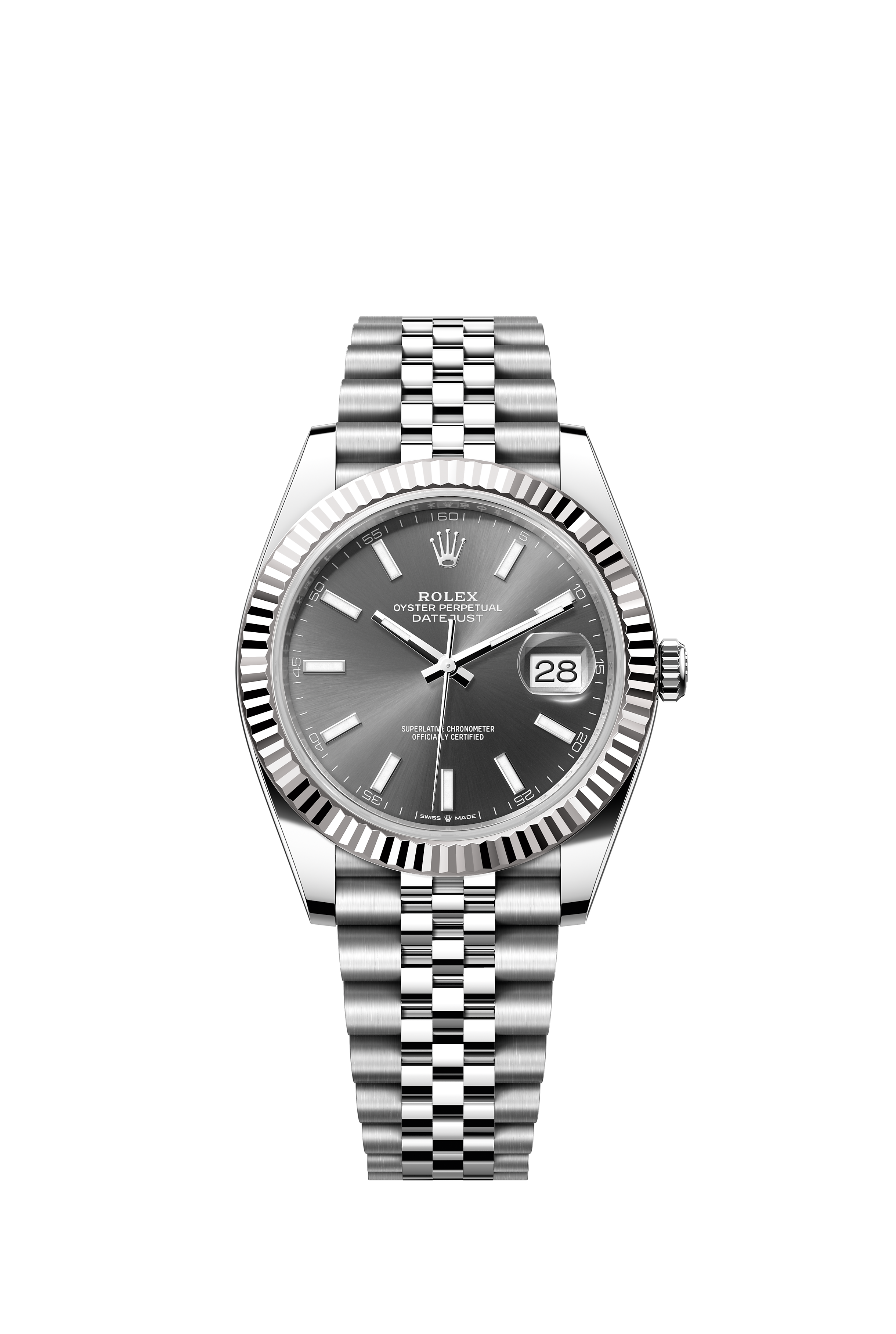 Rolex 126334 Datejust 41 White Rolesor Slate Dial