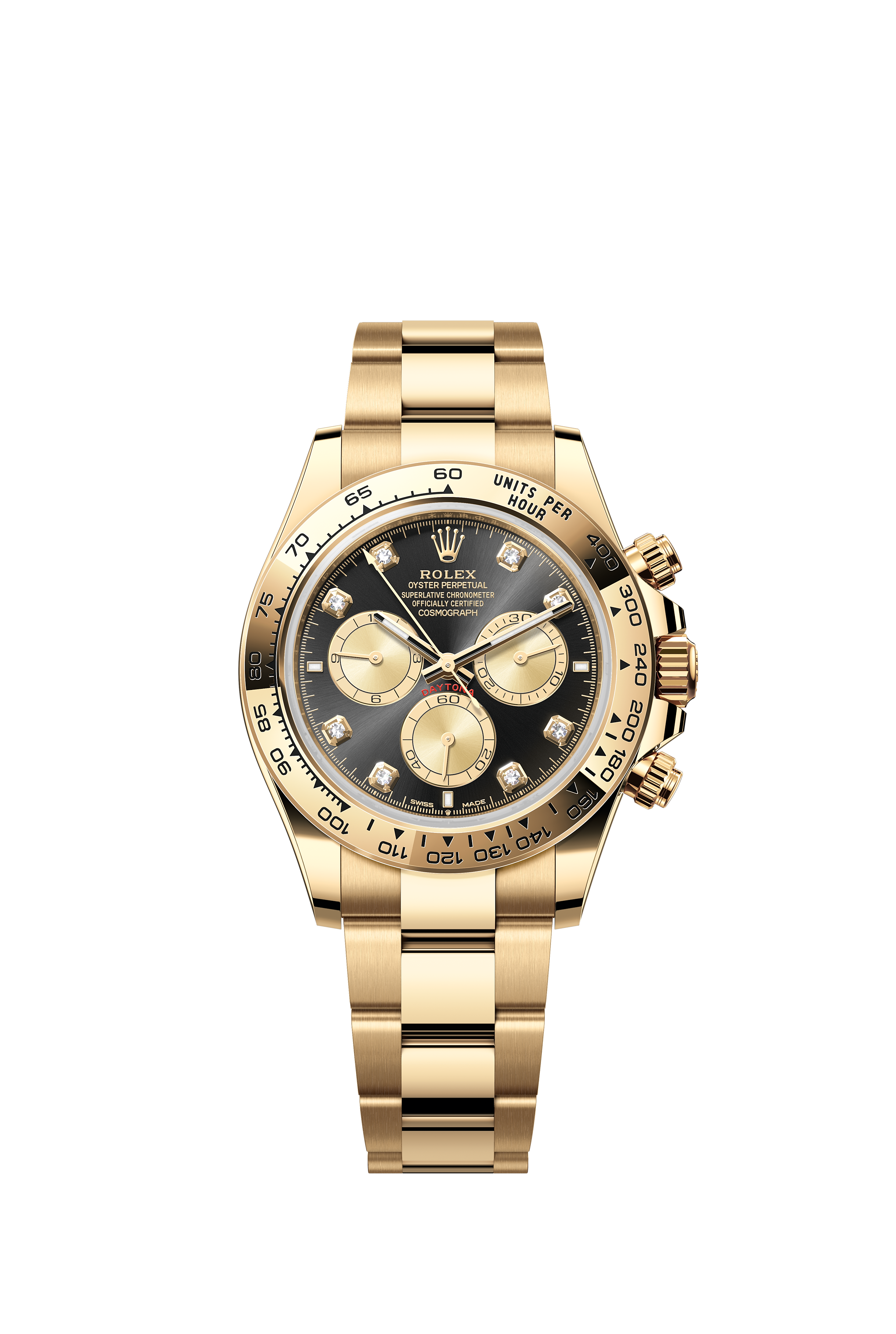 Rolex 126508 Cosmograph Daytona Yellow Gold Bright Black and Golden Diamond Dial