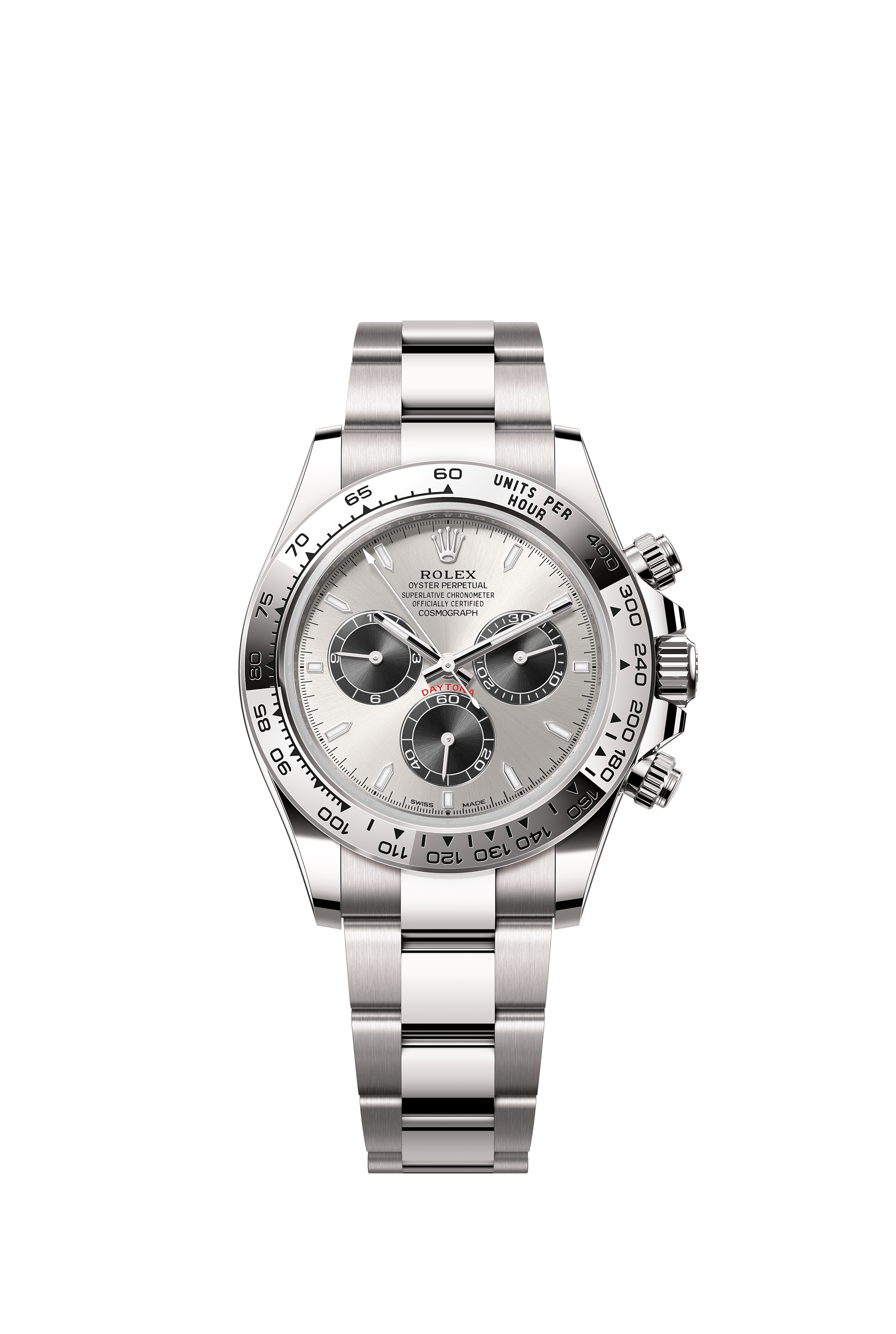 Rolex 126509 Cosmograph Daytona White Gold Bright Black and Steel Dial