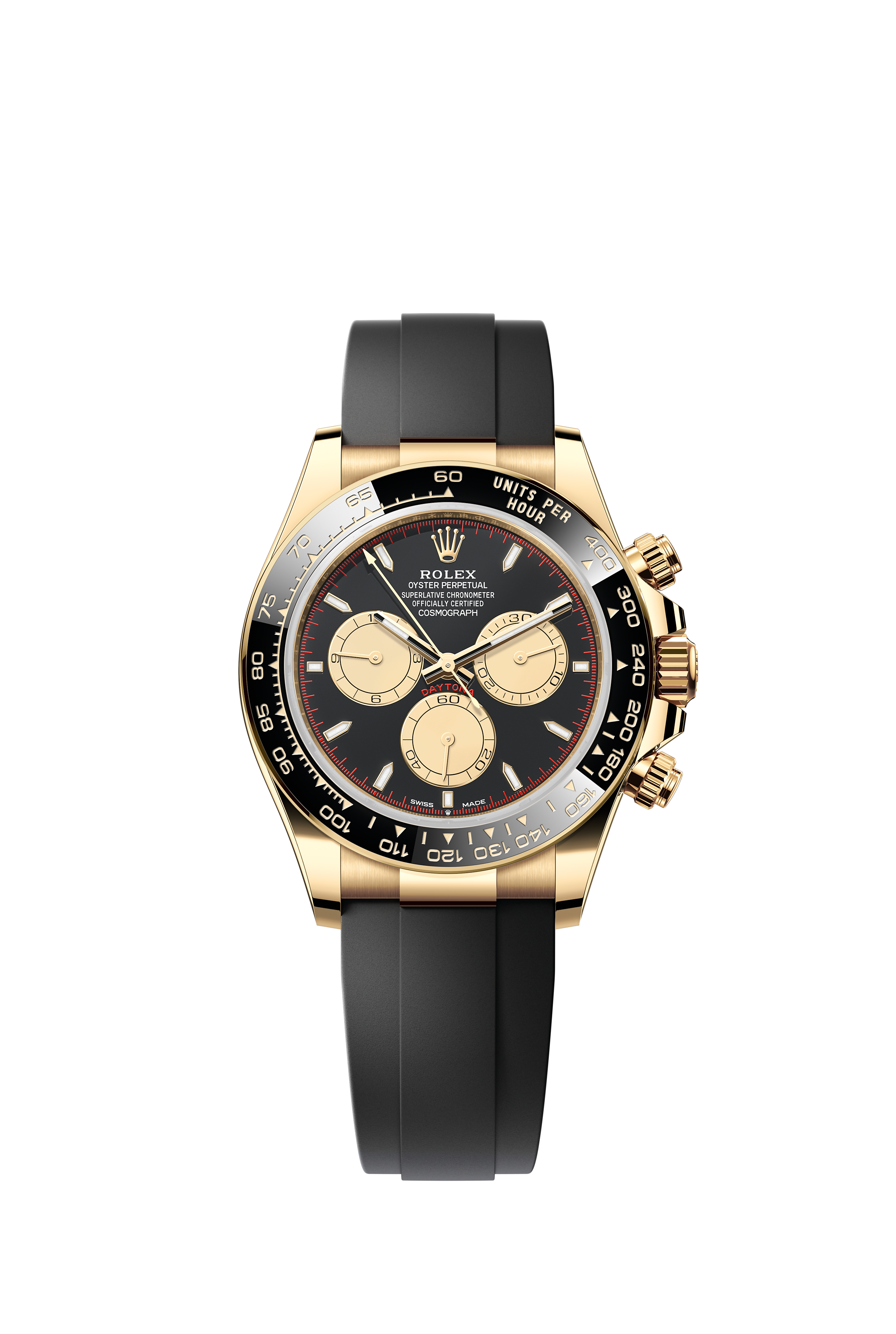 Rolex 126518LN Cosmograph Daytona Yellow Gold Intense Black and Champagne Dial Oysterflex