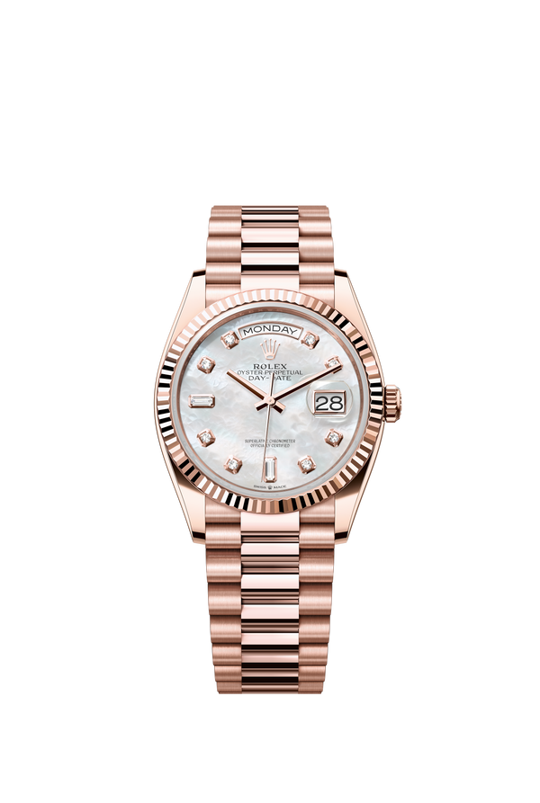 128235 Mother Of Pearl Diamond Set Day-Date