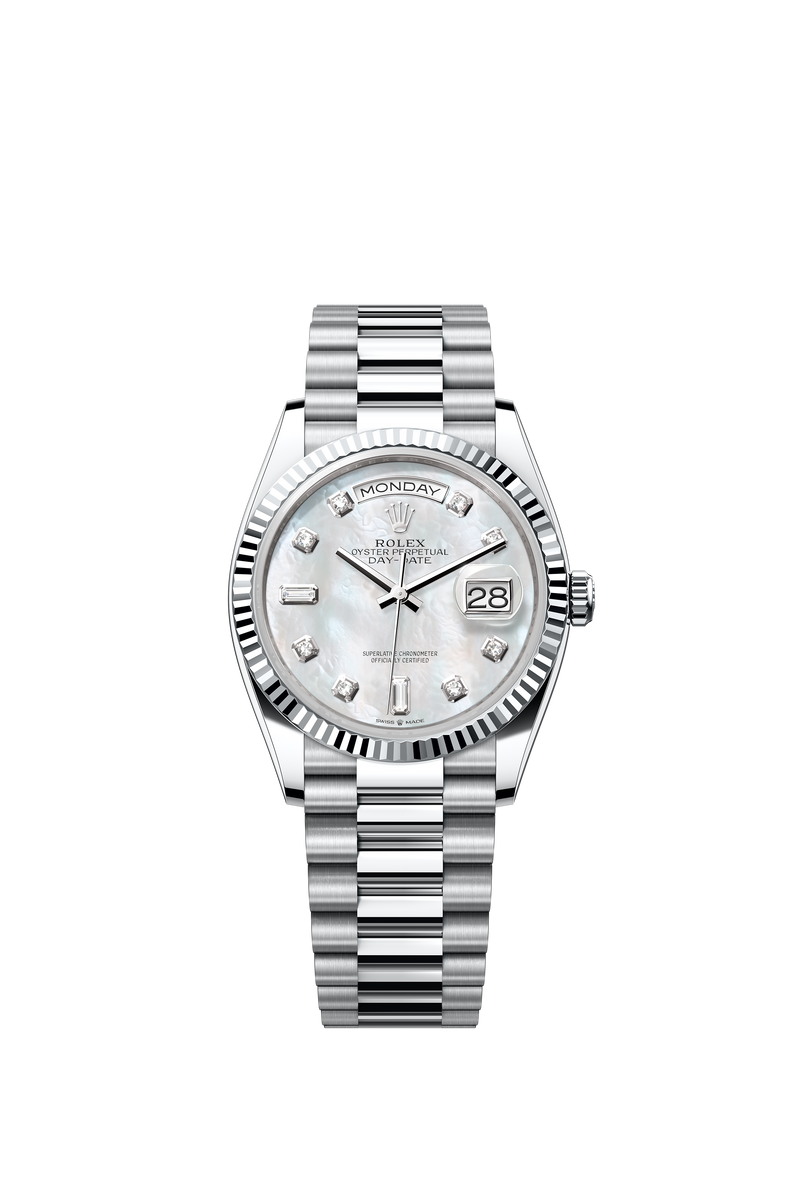 128236 Mother Of Pearl Diamond Set Day-Date