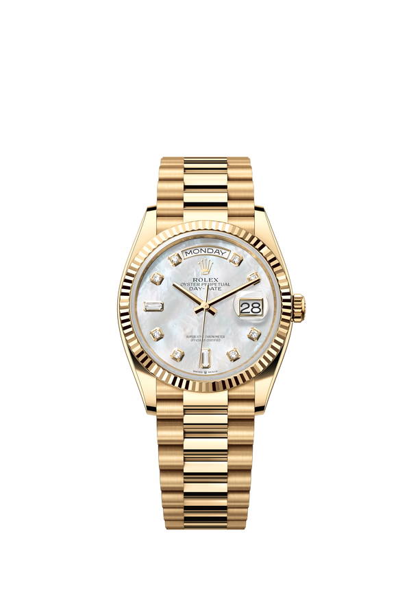 128238 Mother Of Pearl Diamond Set Day-Date