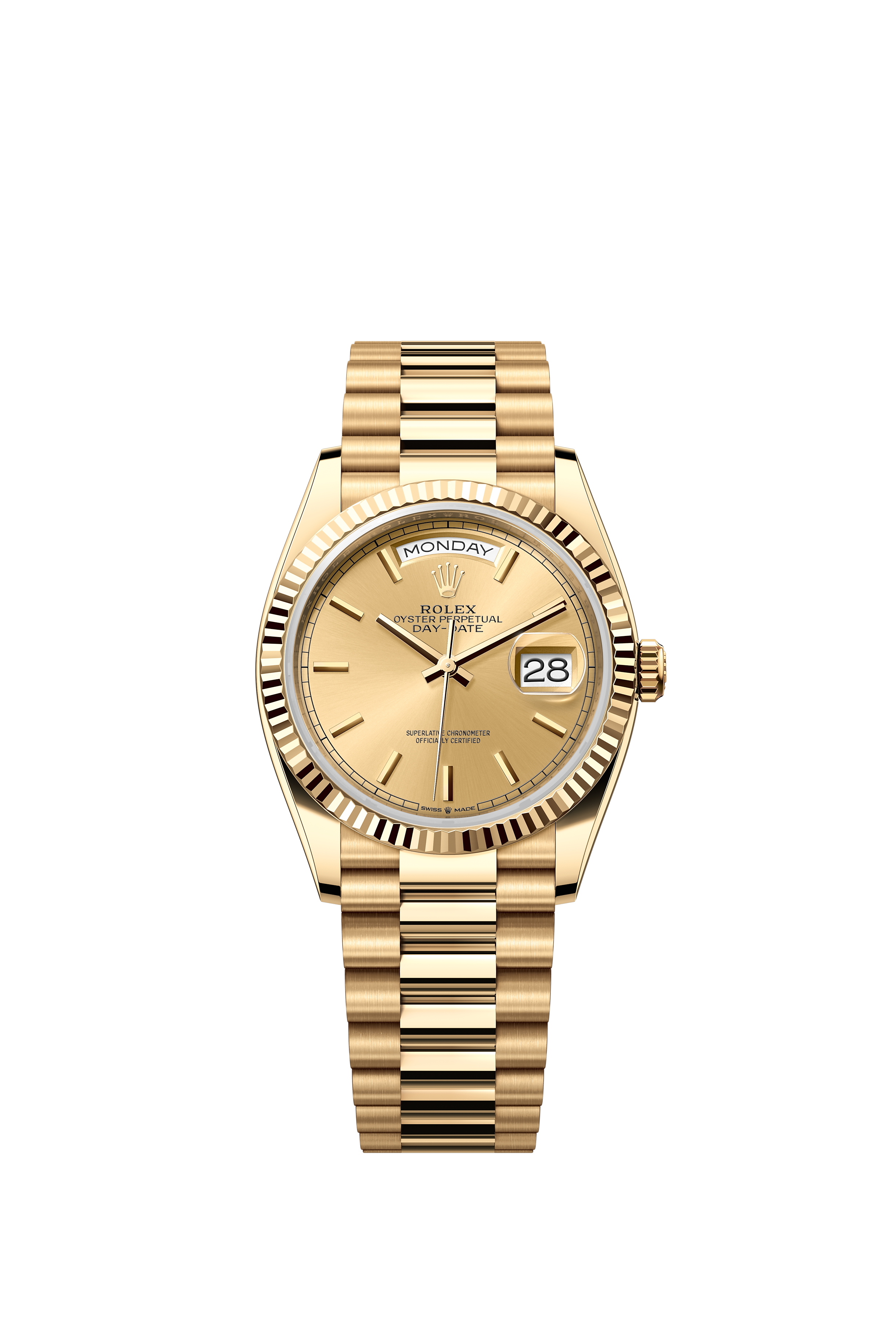 Rolex 128238 Day-Date 36 Yellow Gold Champagne Dial