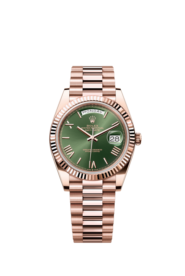 228235 Olive Roman Numeral Day-Date