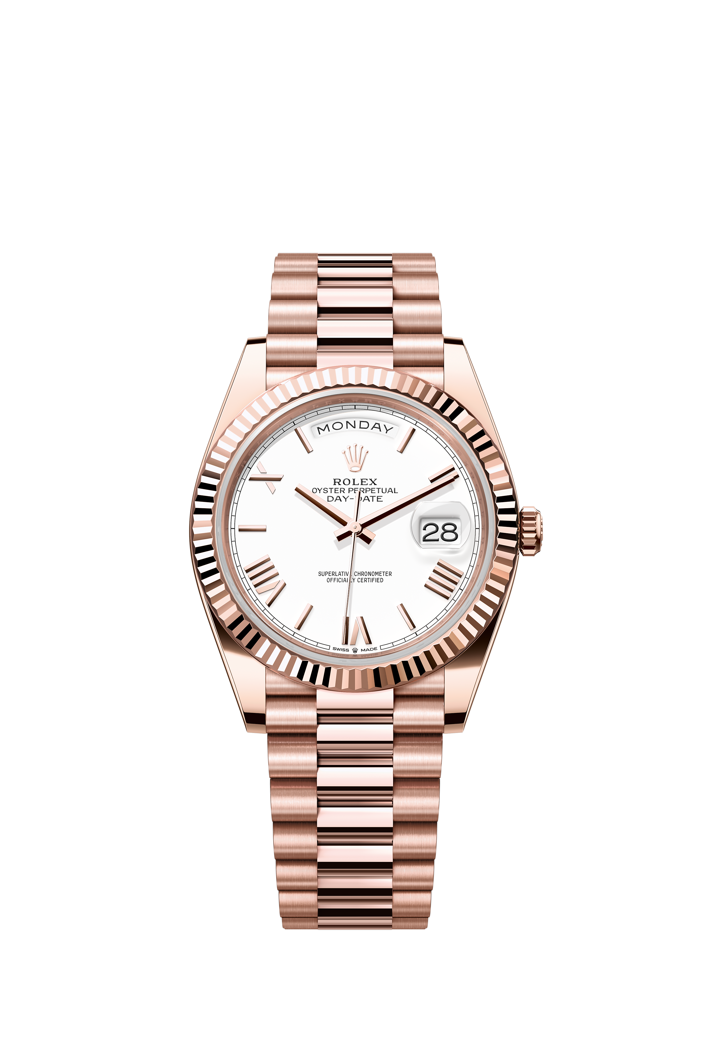 Rolex 228235 Day-Date 40 Everose Gold White Dial