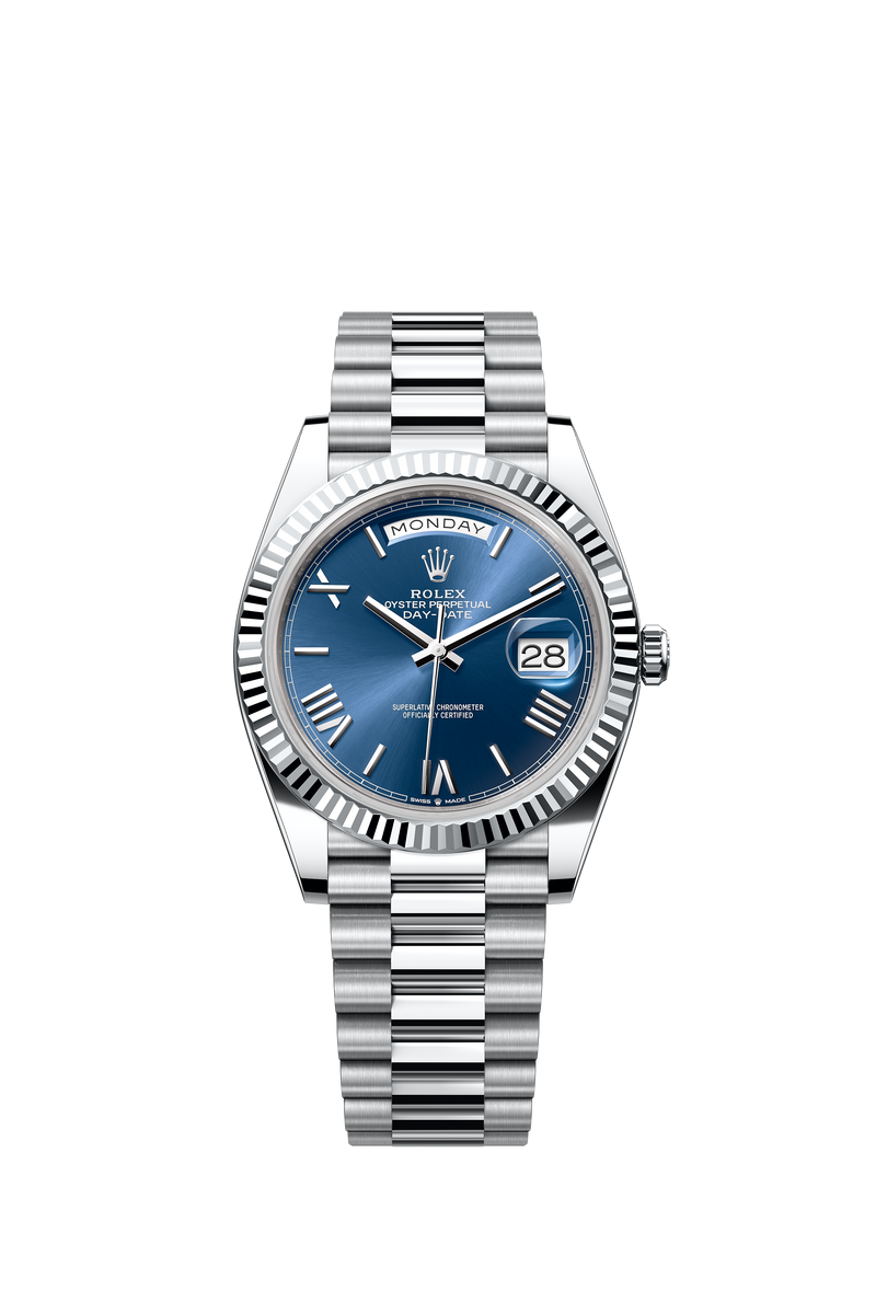 228236 Blue Roman Numeral Day-Date