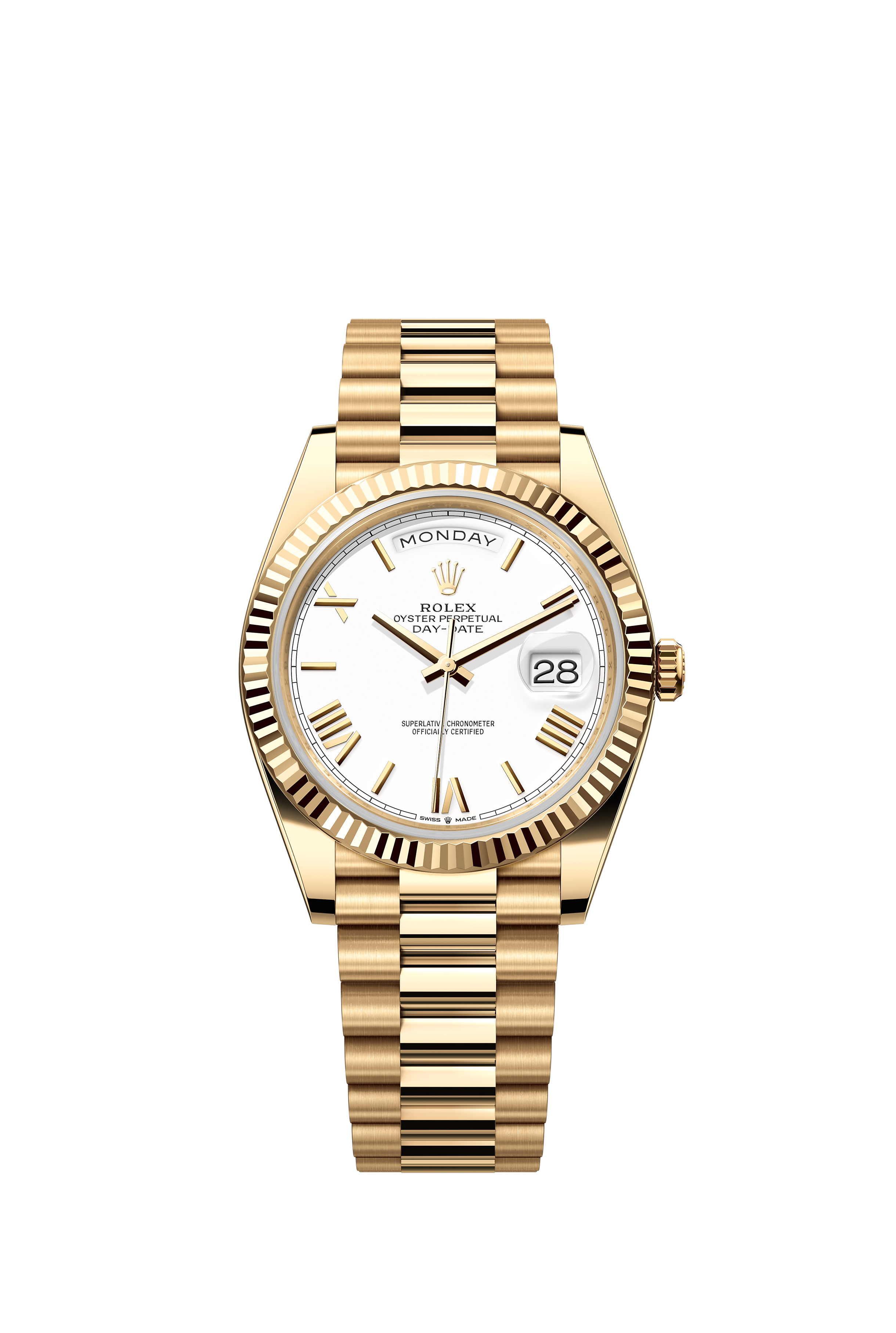 Rolex 228238 Day-Date 40 Yellow Gold White Roman Dial