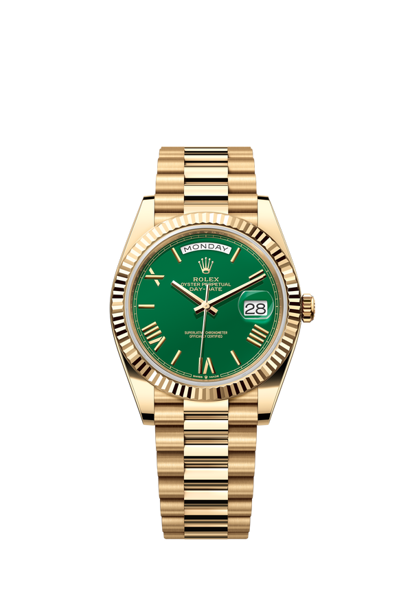 228238 Green Roman Numeral Day-Date