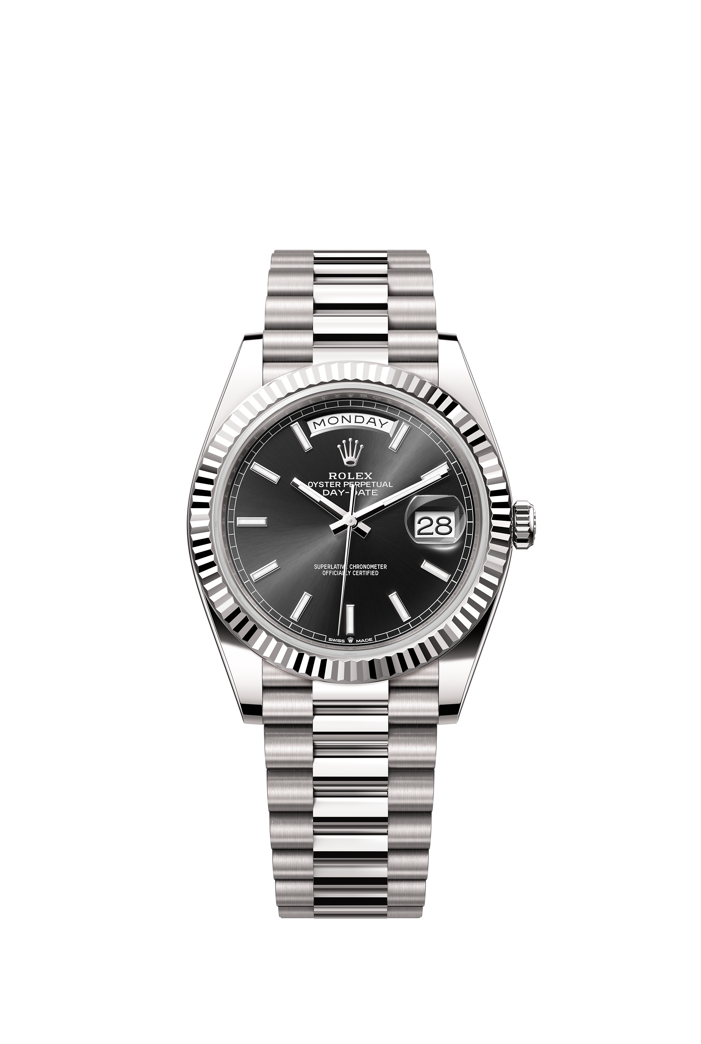 Rolex 228239 Day-Date 40 White Gold Bright Black Dial