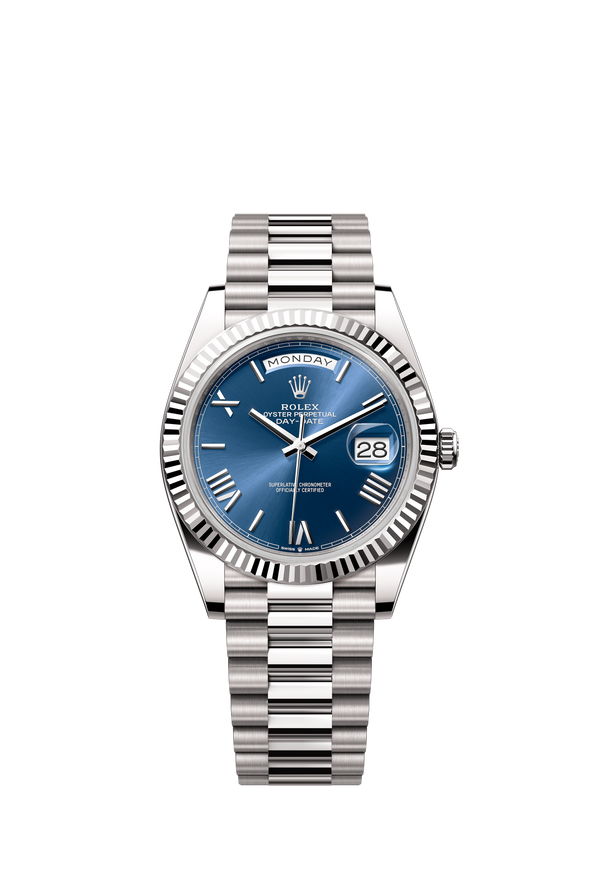 228239 Blue Roman Numeral Day-Date