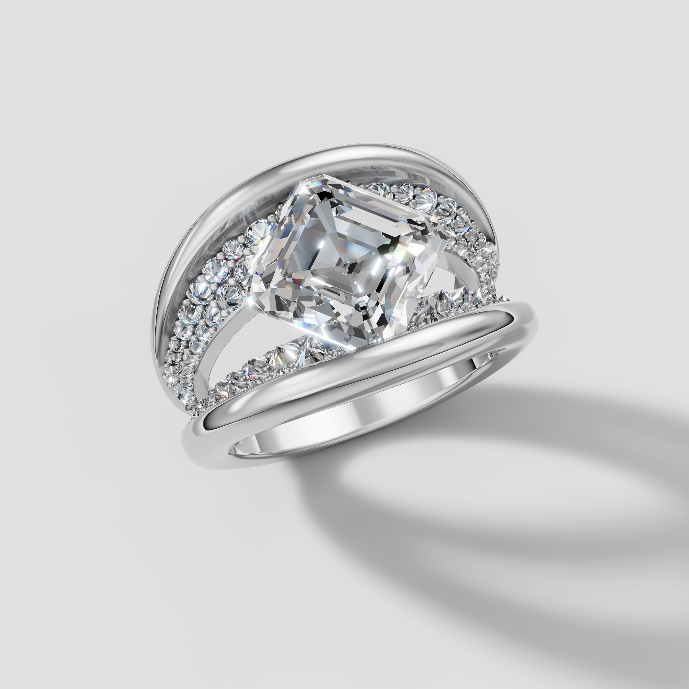 Asscher Arcs Ring - Speak Easy Signatures