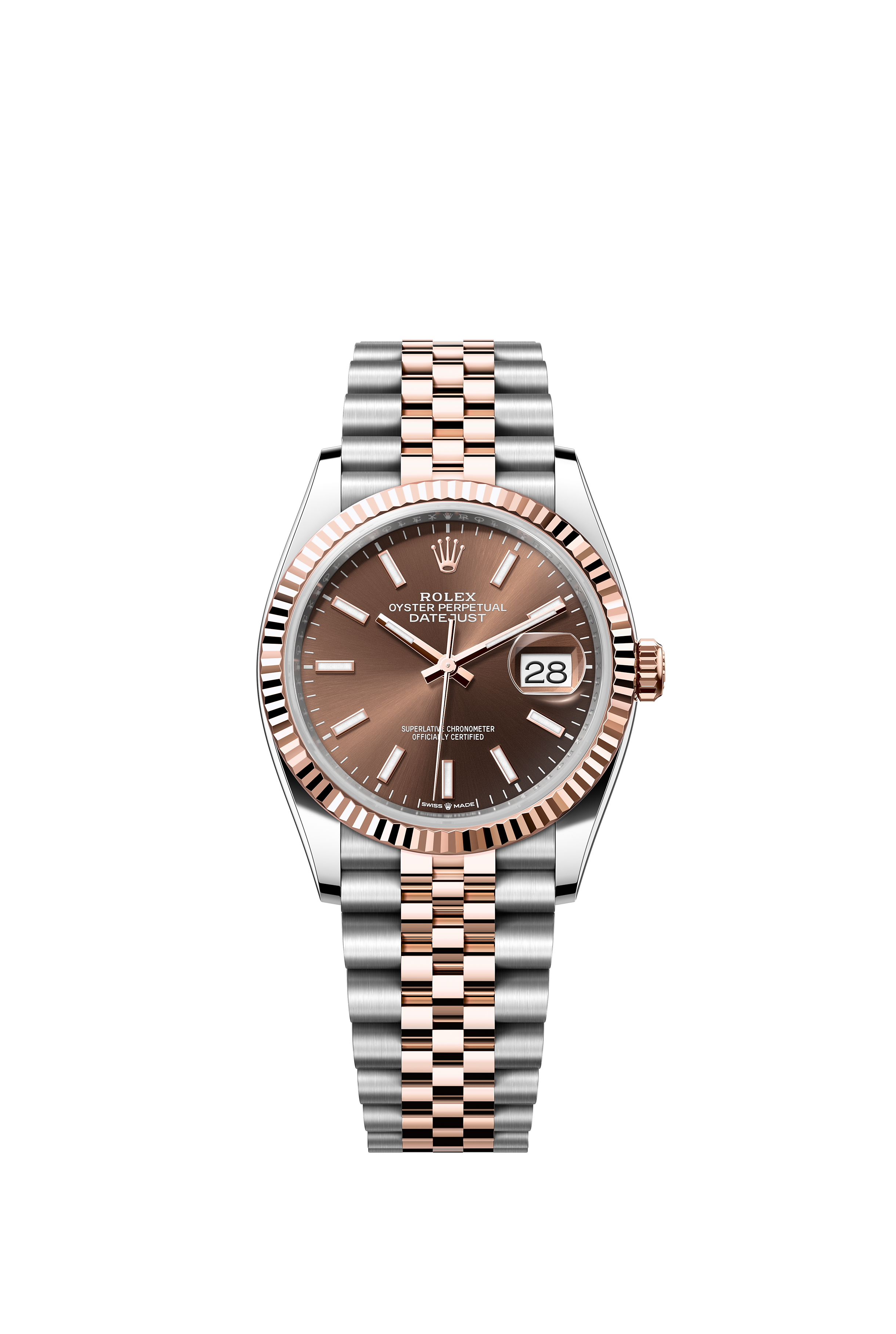 Rolex 126231 Datejust 36 Everose Rolesor Chocolate Dial