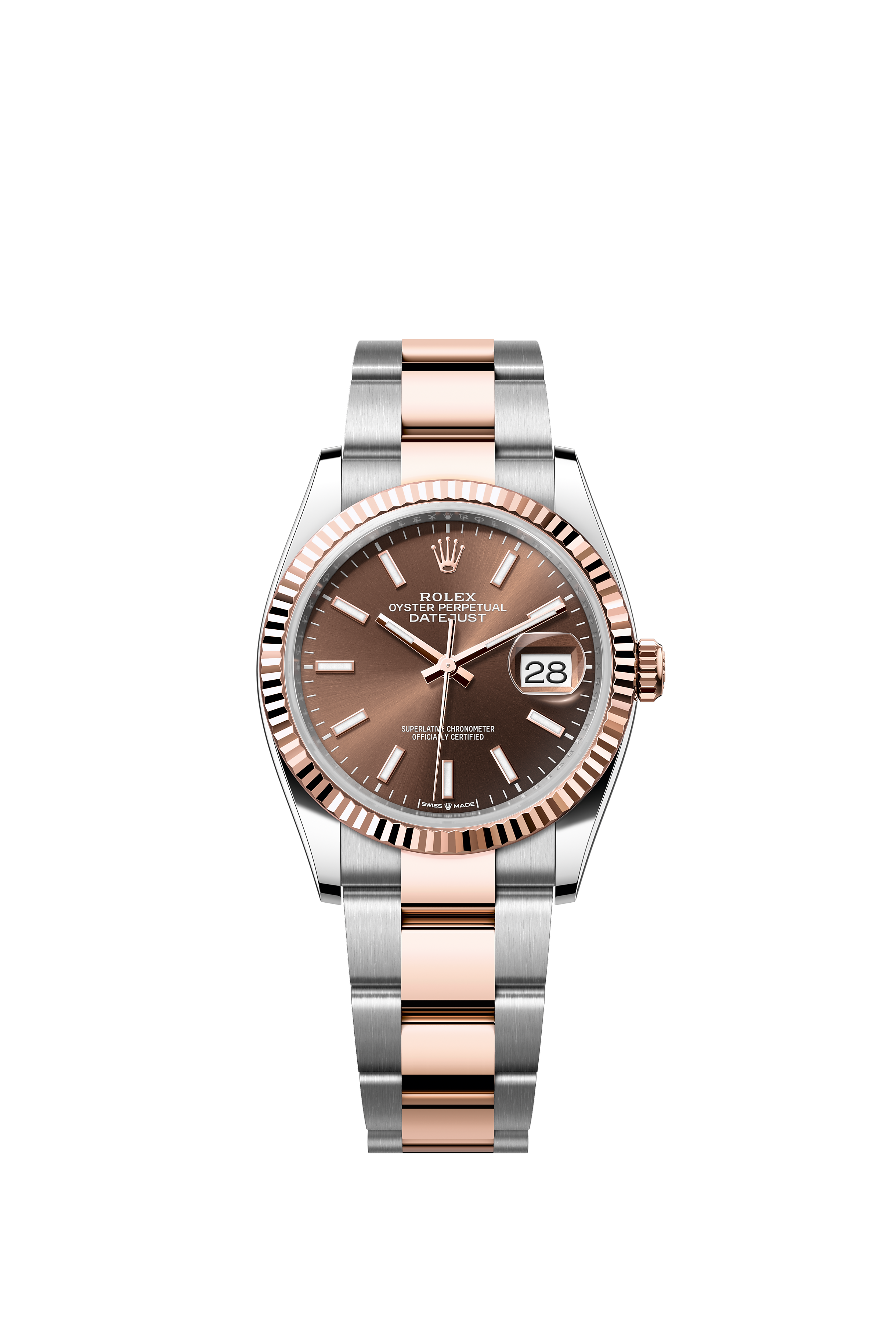 Rolex 126231 Datejust 36 Everose Rolesor Chocolate Dial Oyster Bracelet