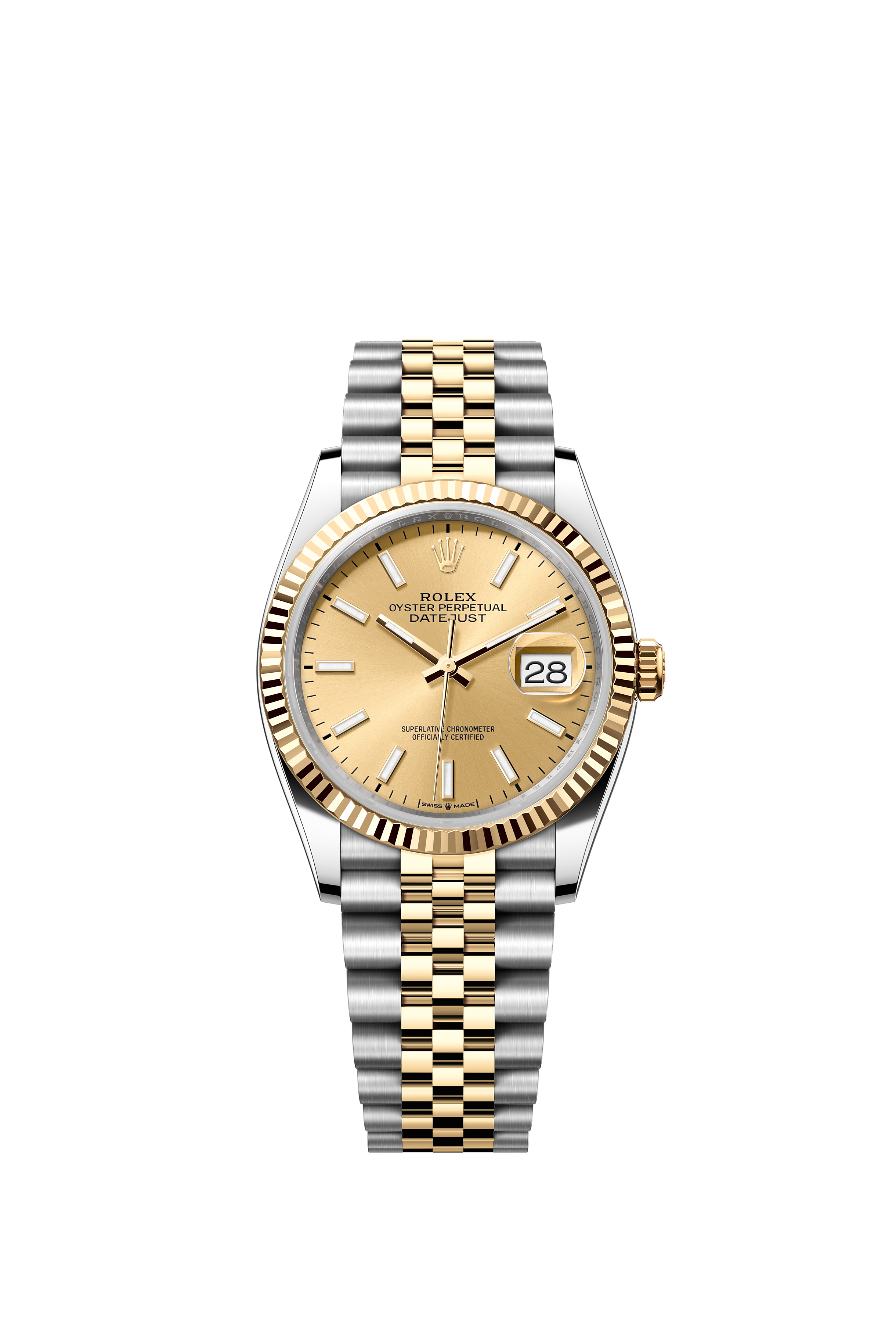 Rolex 126233 Datejust 36 Yellow Rolesor Champagne Dial Jubilee Bracelet