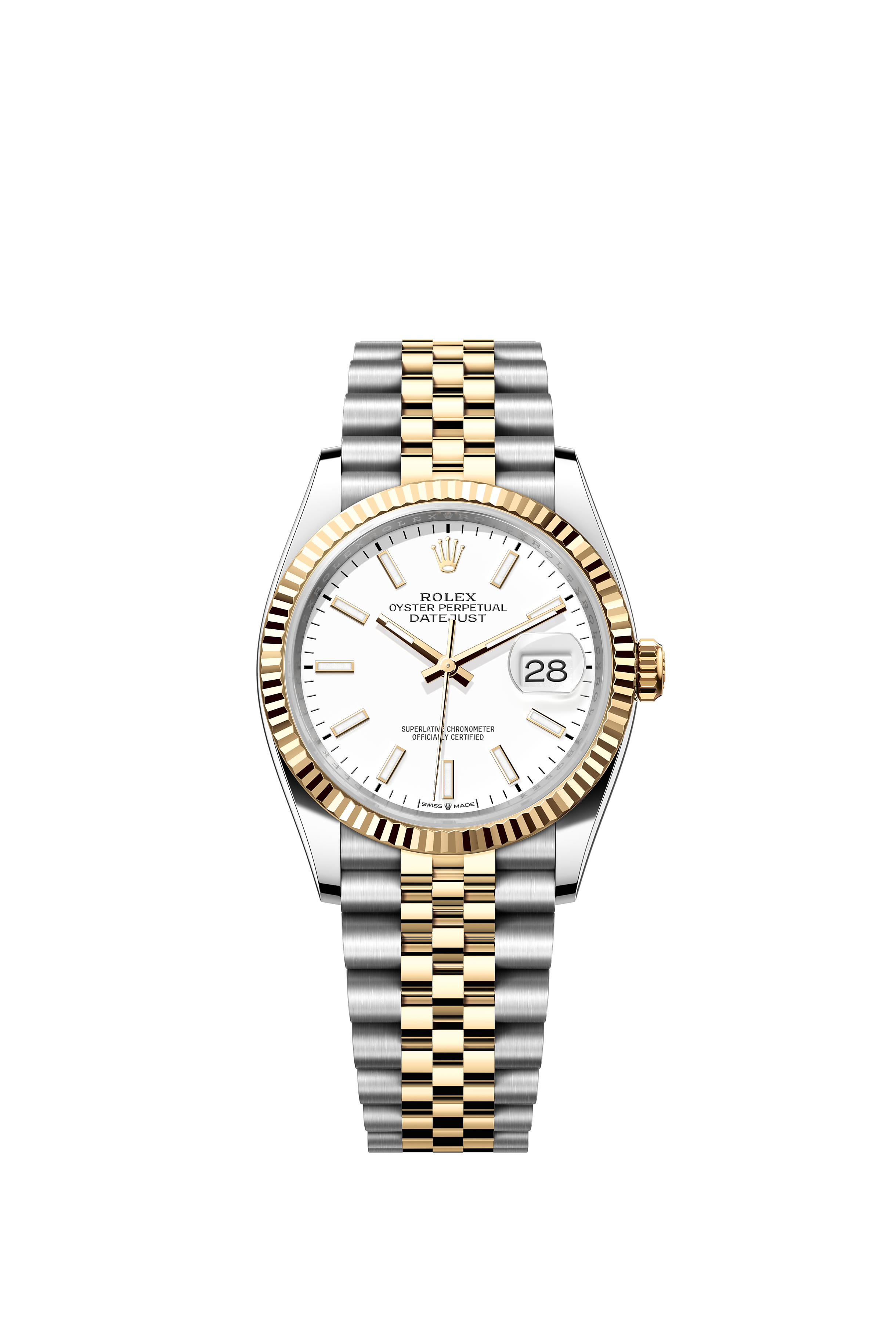 Rolex 126233 Datejust 36 Yellow Rolesor White Dial Jubilee Bracelet