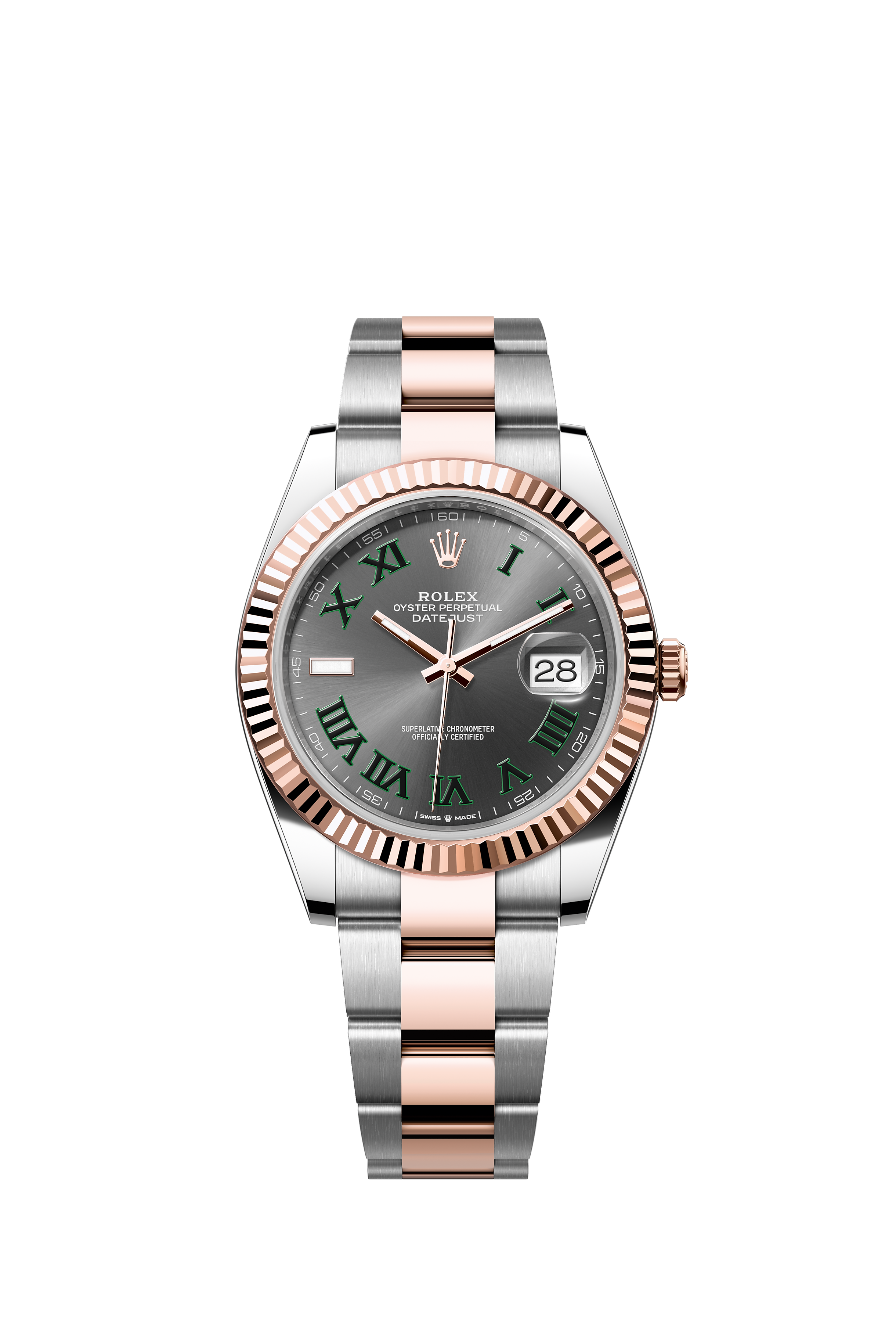 Rolex 126231 Datejust 36 Everose Rolesor Wimbledon Dial Oyster Bracelet