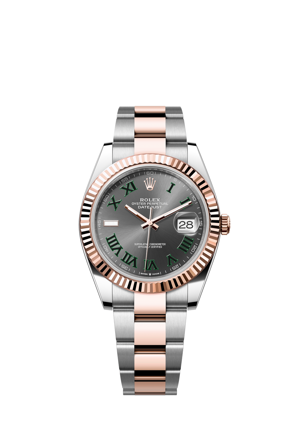 S ぽわーる Rolex 126231 Datejust 36 Everose Rolesor Wimbledon Dial Oyster