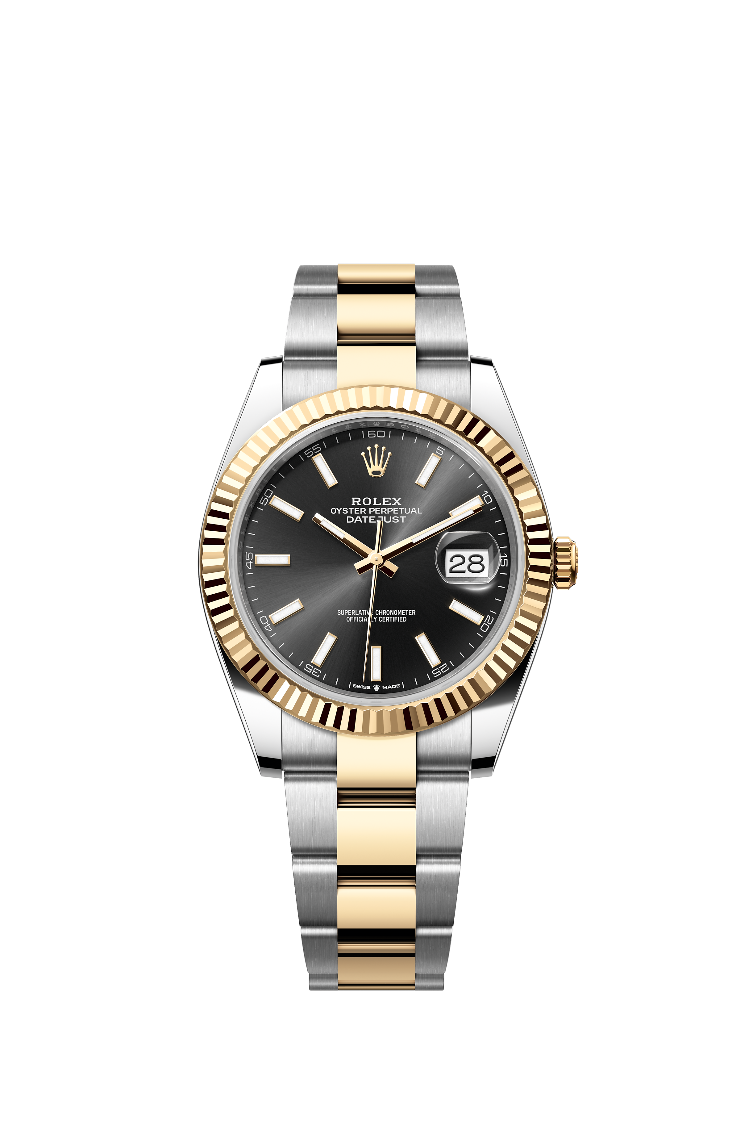 Rolex 126333 Datejust 41 Yellow Rolesor Bright Black Dial Oyster Bracelet