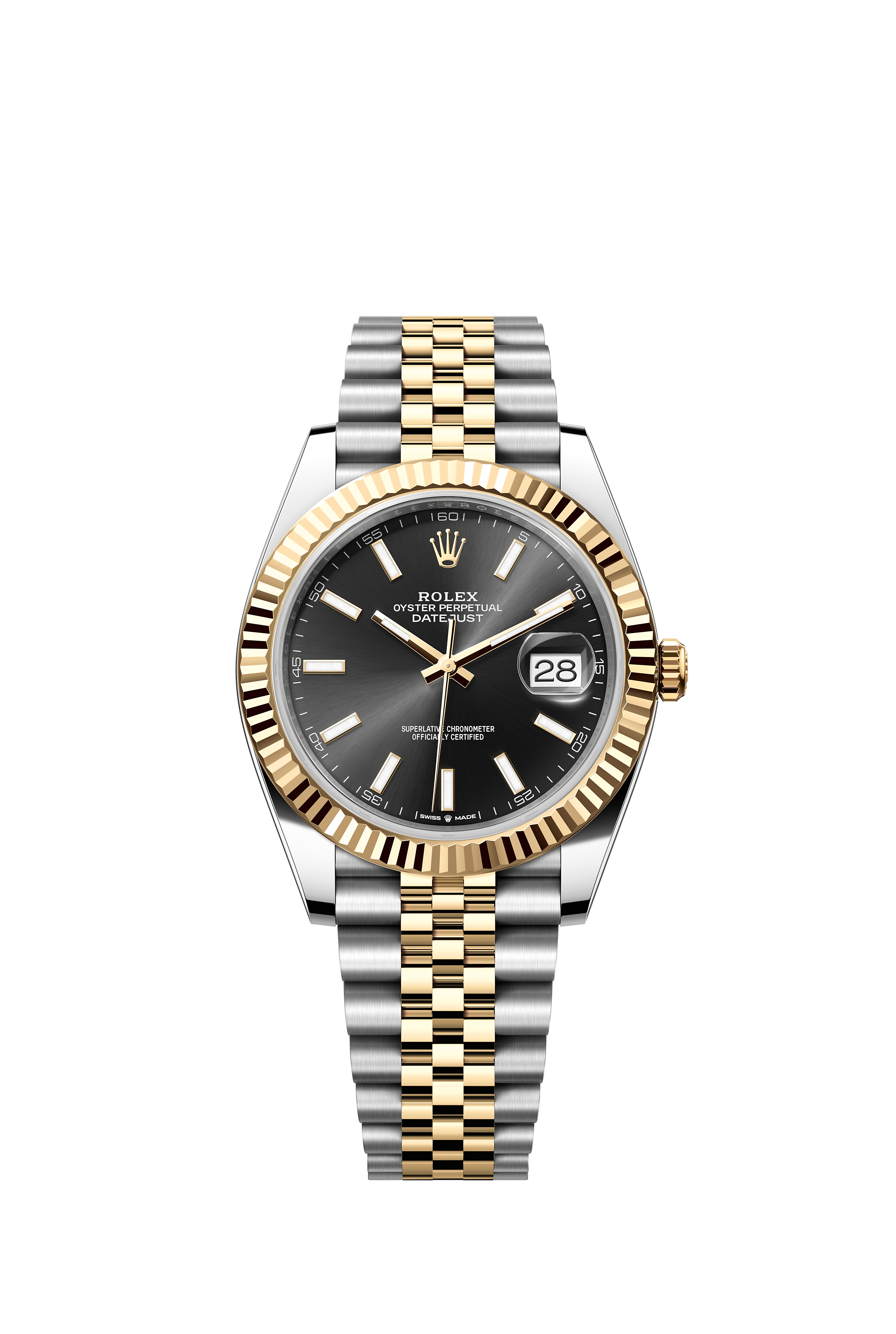 Rolex 126333 Datejust 41 Yellow Rolesor Bright Black Dial