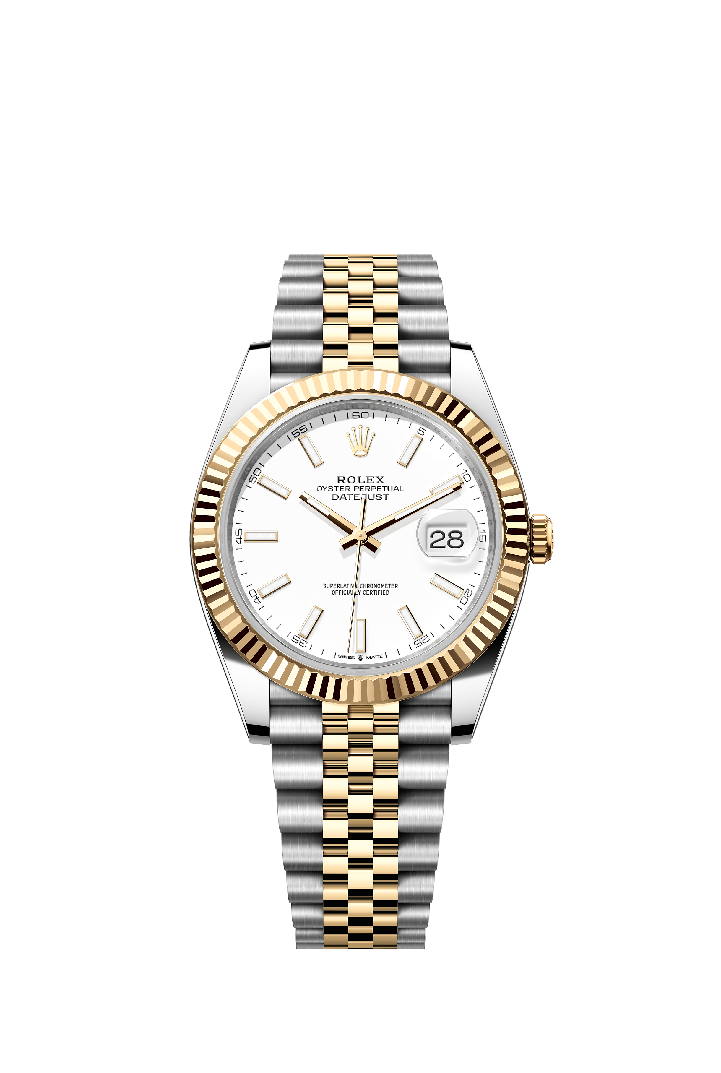 Rolex 126333 Datejust 41 Yellow Rolesor White Dial