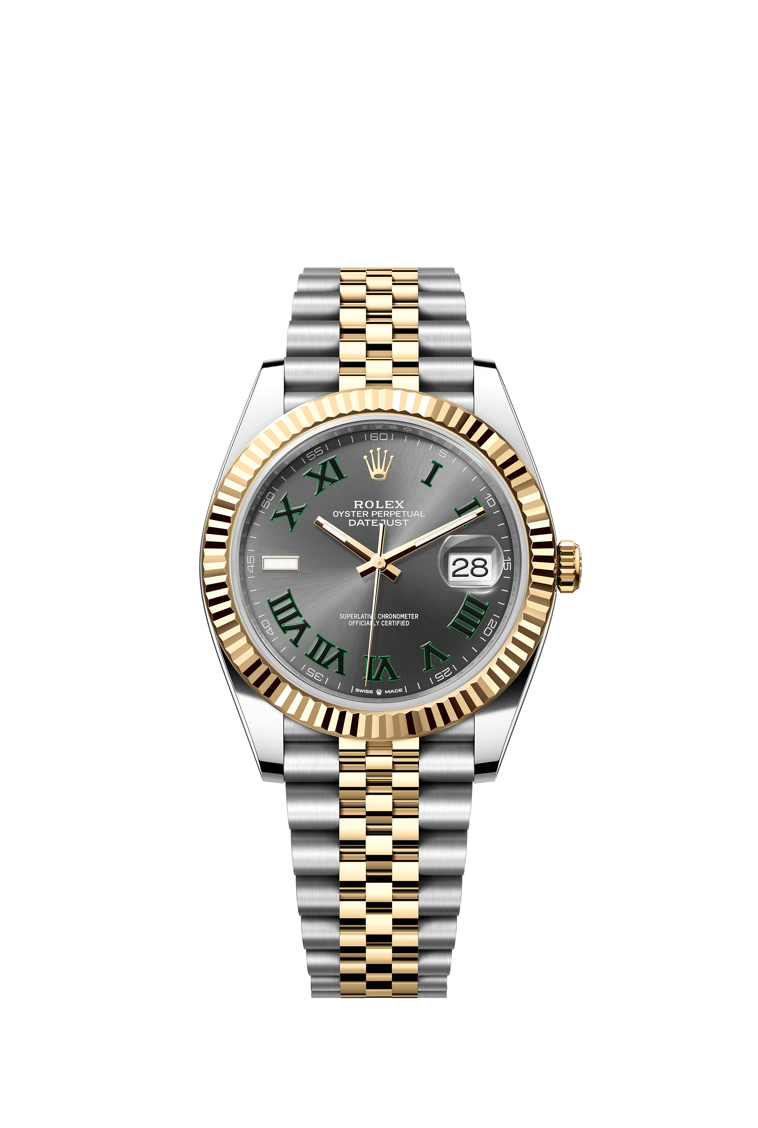Rolex 126333 Datejust 41 Yellow Rolesor Wimbledon Dial