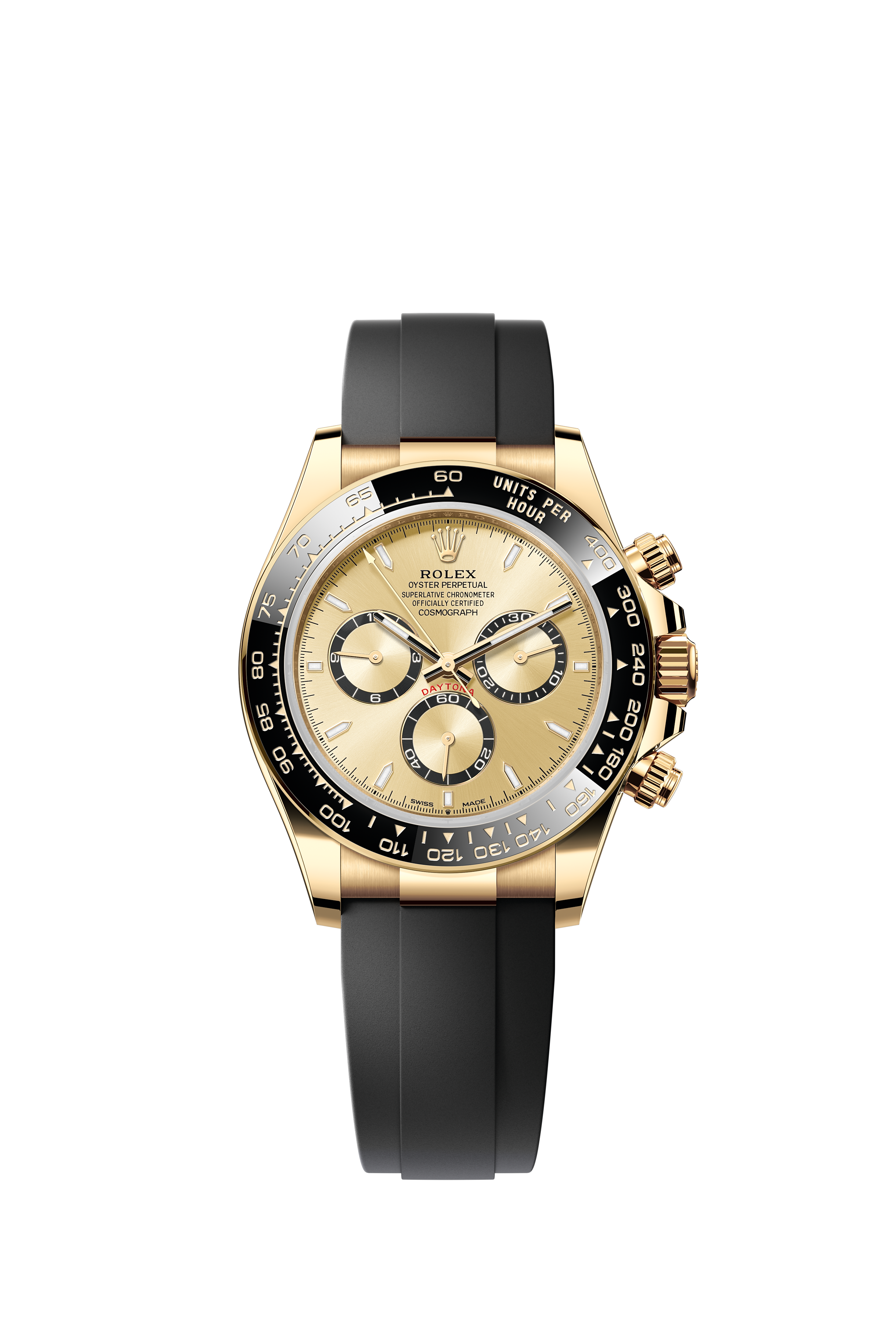 Rolex 126518LN Cosmograph Daytona Yellow Gold Golden and Bright Black Dial Oysterflex