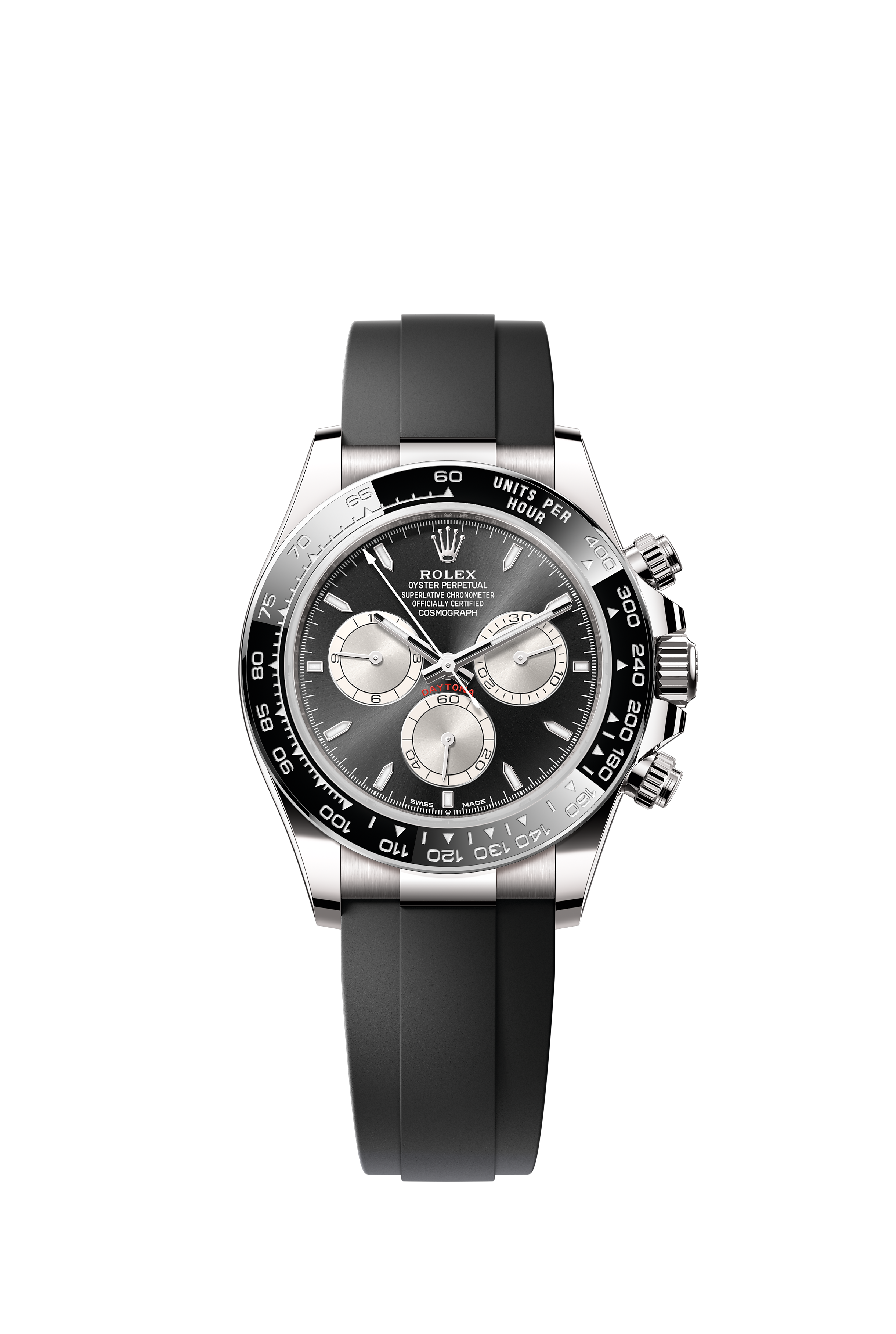 Rolex 126519LN Cosmograph Daytona White Gold Steel and Bright Black Dial Oysterflex