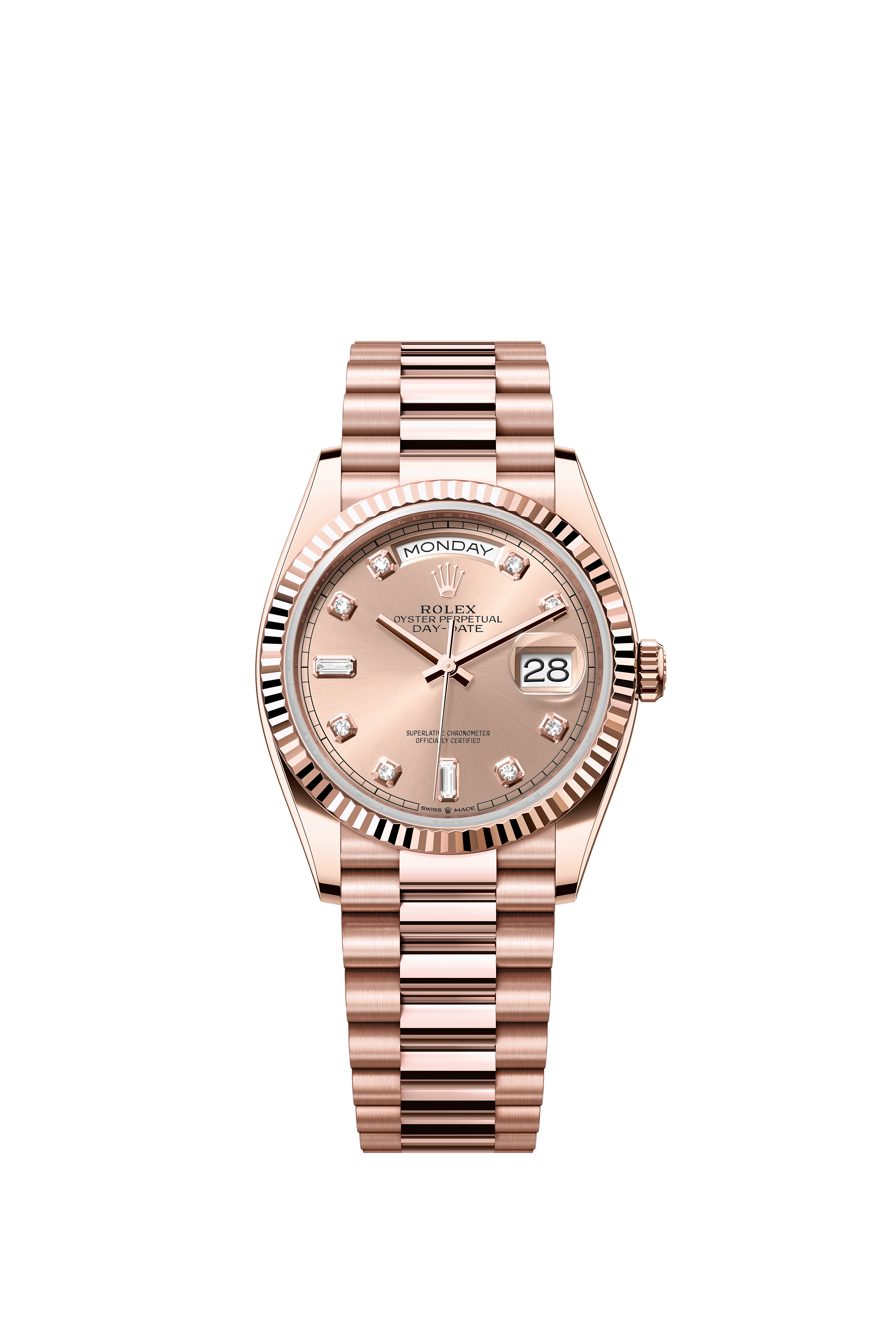 Rolex 128235 Day-Date 36 Everose Gold Rosé Diamond Dial