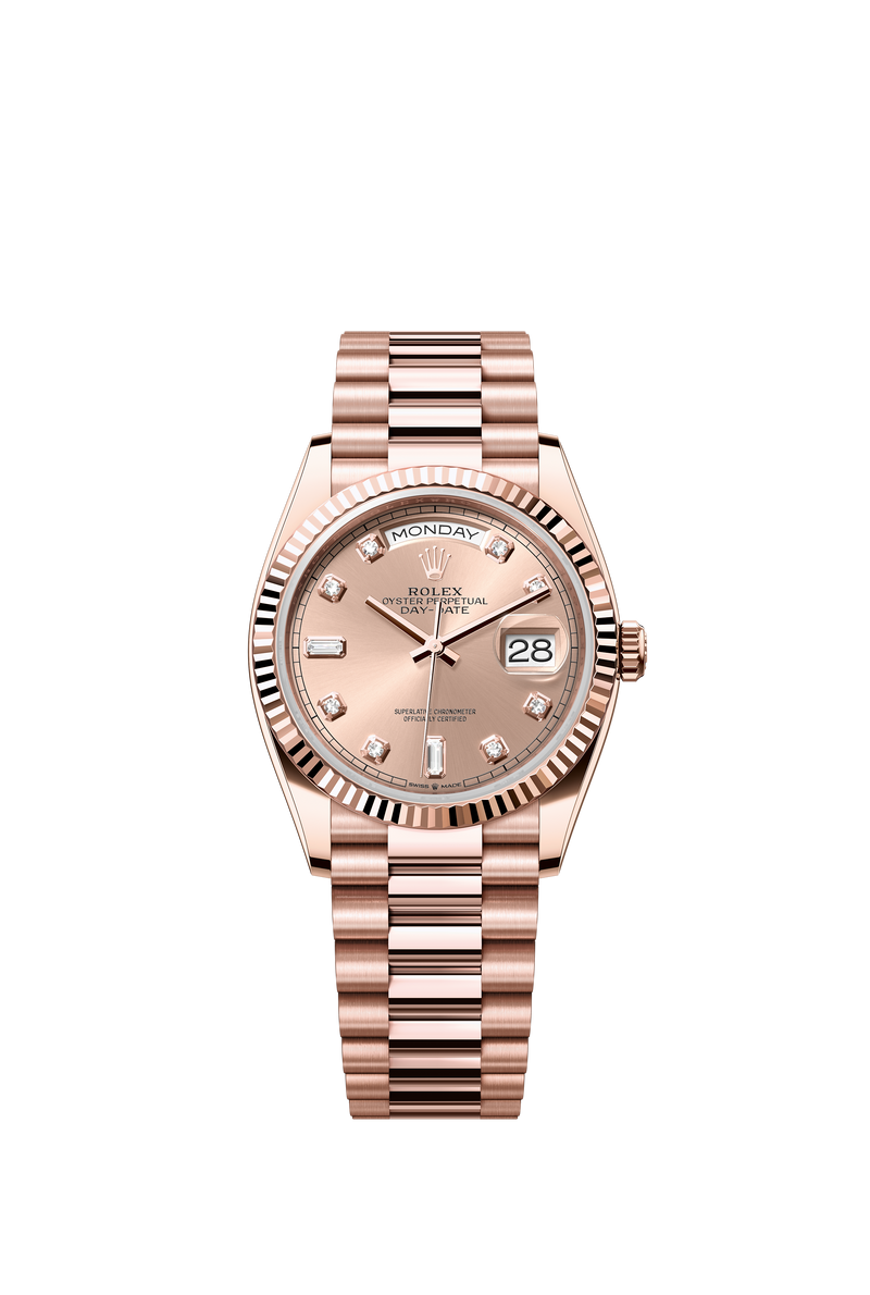 128235 Rose Diamond Set Day-Date