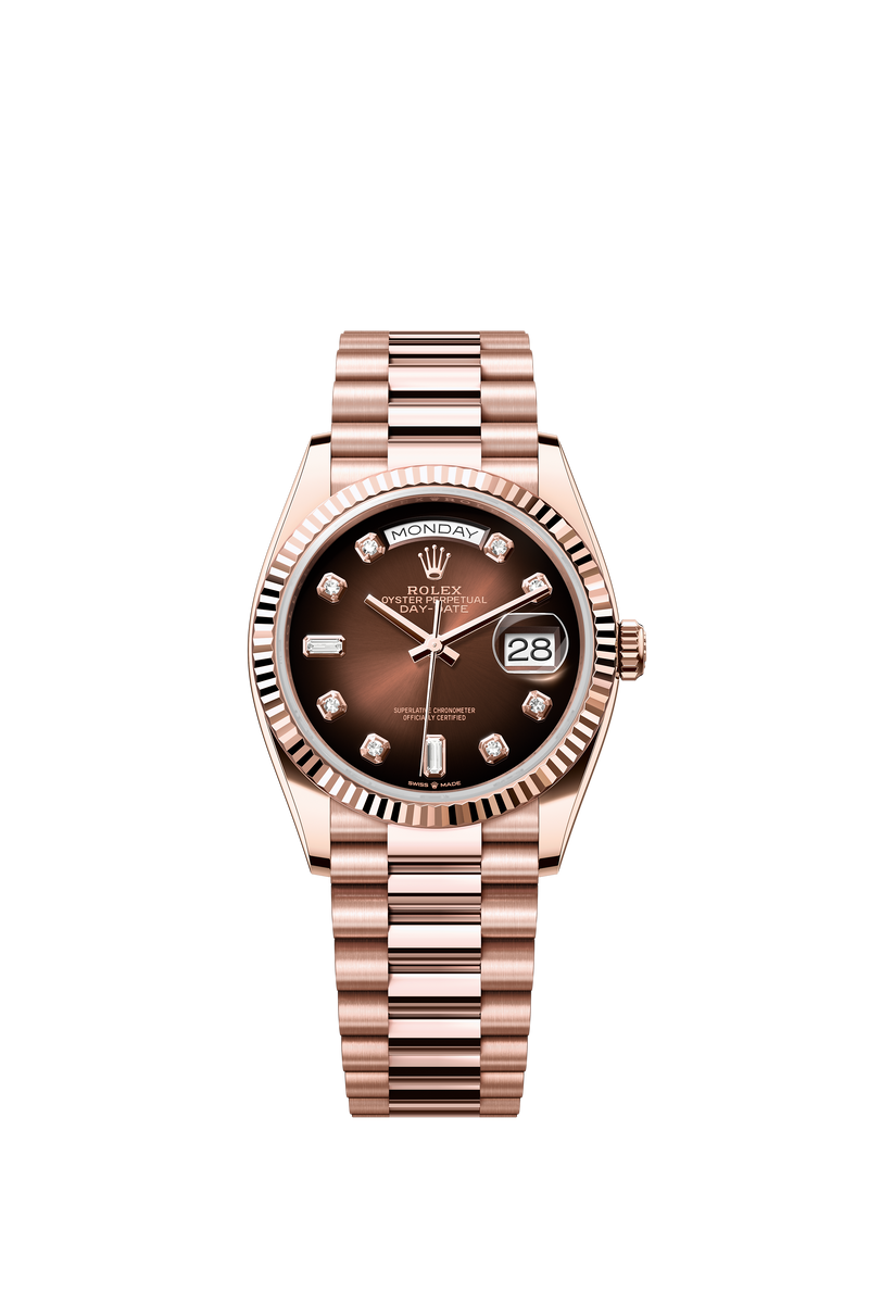 128235 Brown Ombre Diamond Set Day-Date