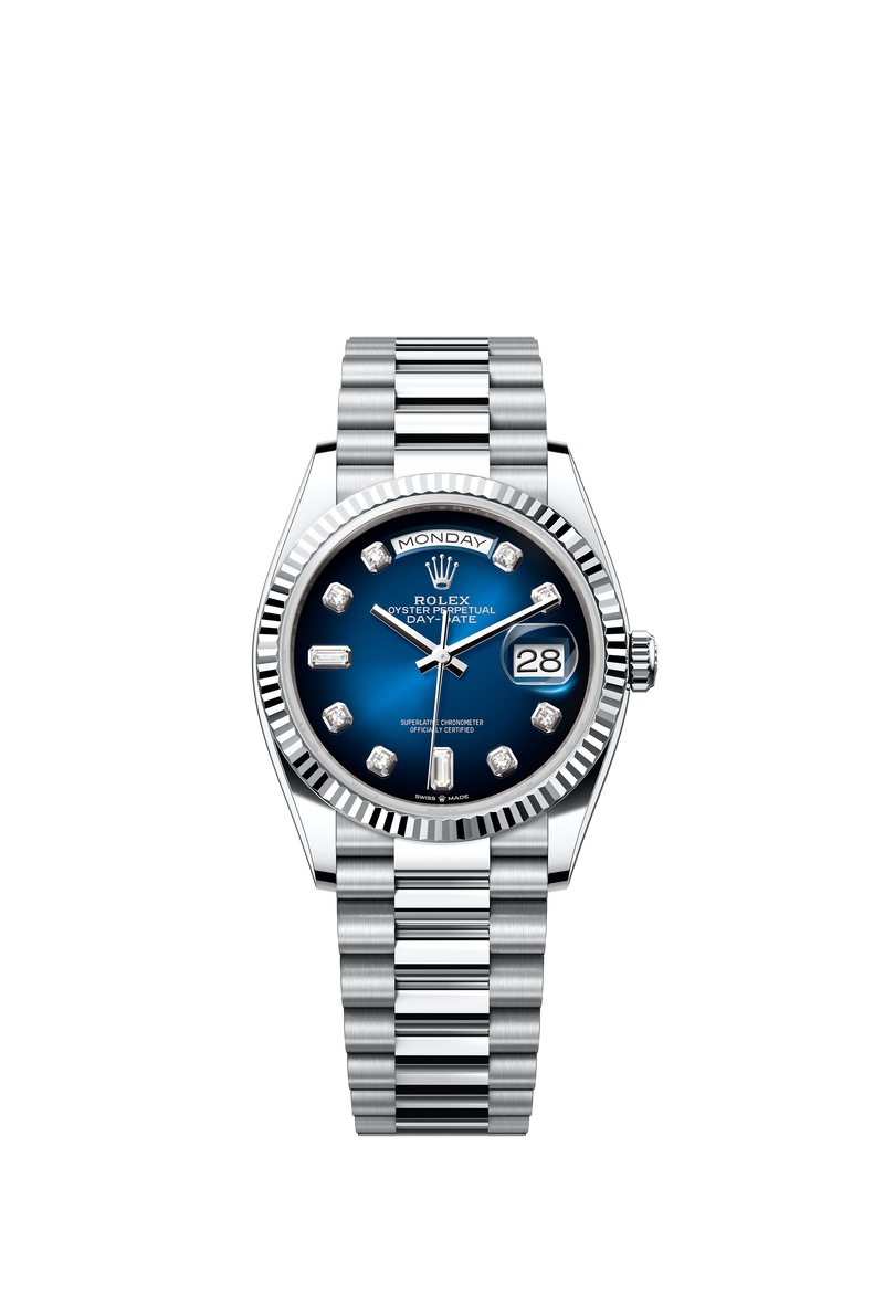 128236 Blue Ombre Diamond Set Day-Date