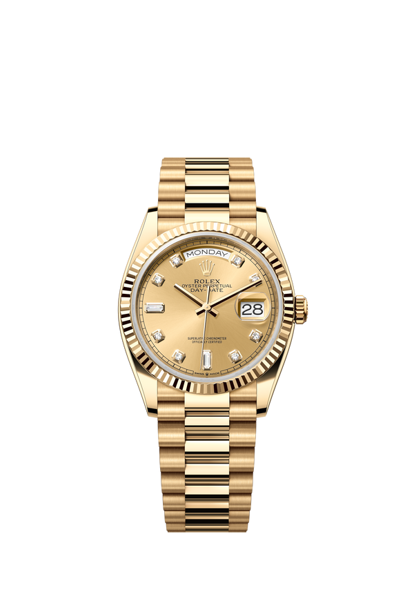 128238 Champagne Diamond Set Day-Date