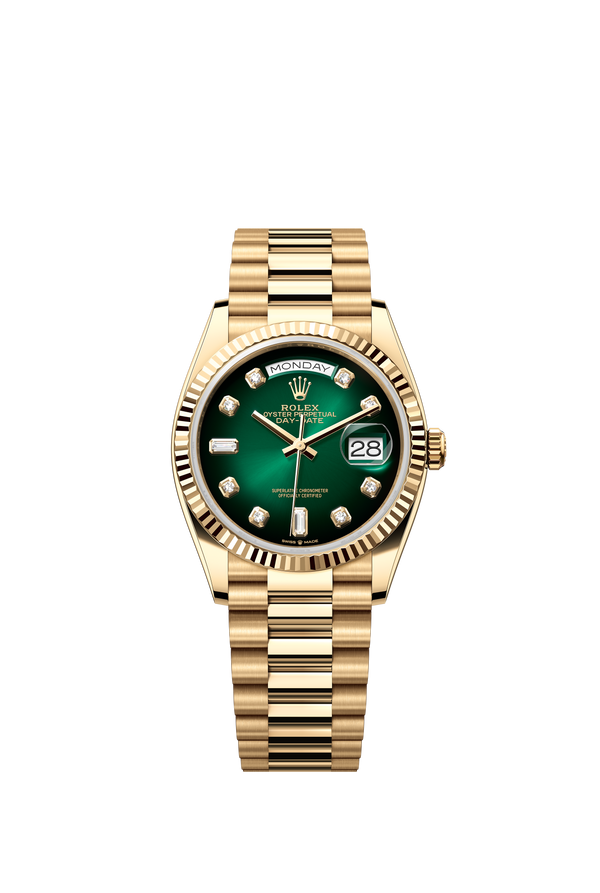 128238 Green Ombré Diamond Set Day-Date