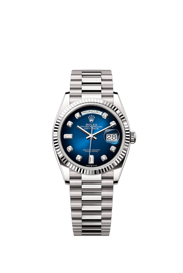 128239 Blue Ombre Diamond Set Day-Date
