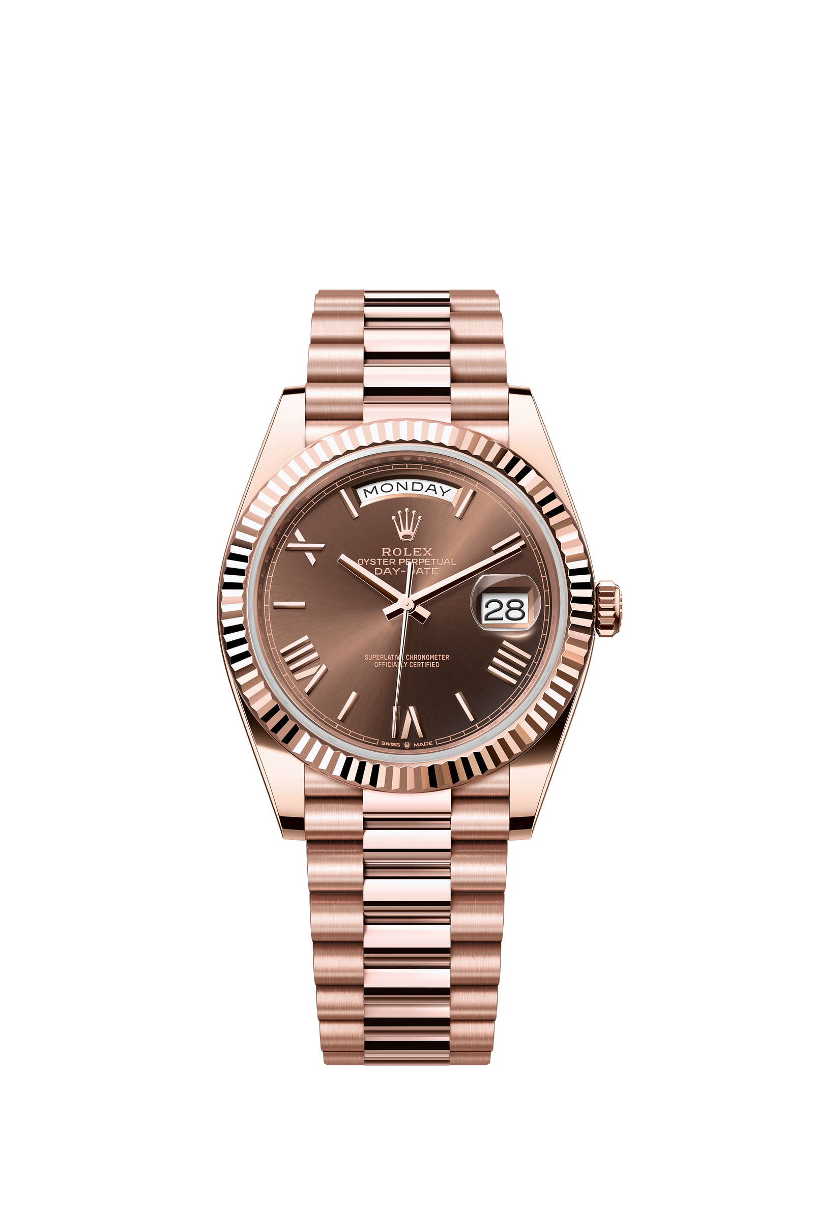 Rolex 228235 Day-Date 40 Everose Gold Chocolate Roman Dial – Speak