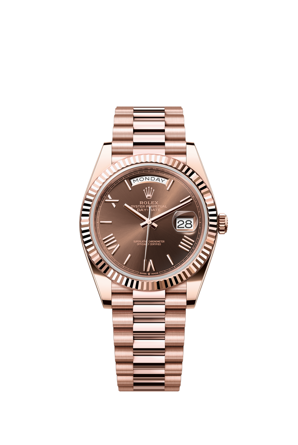 228235 Chocolate Roman Numeral Day-Date
