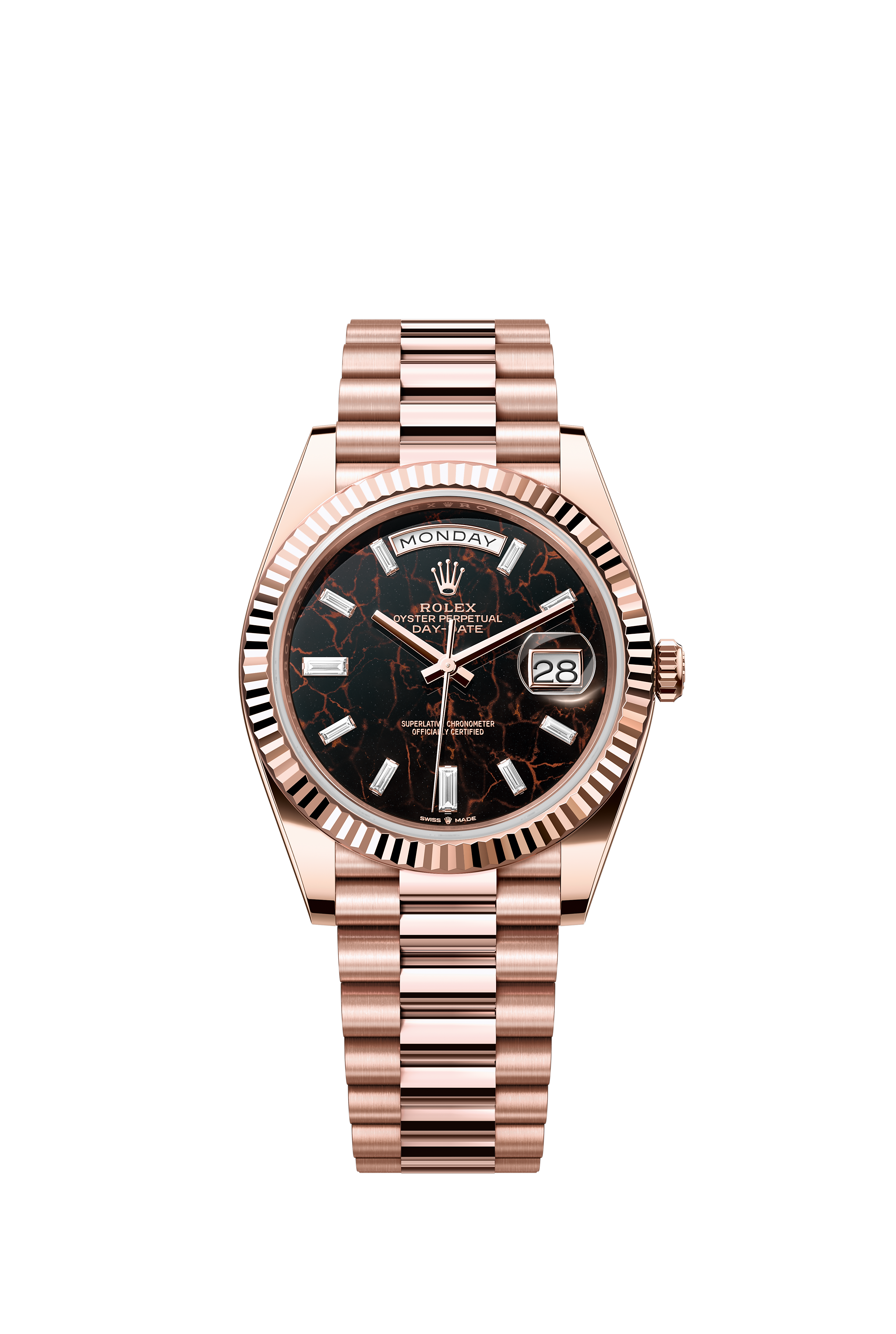 Rolex 228235 Day-Date 40 Everose Gold Eisenkiesel Diamond Dial