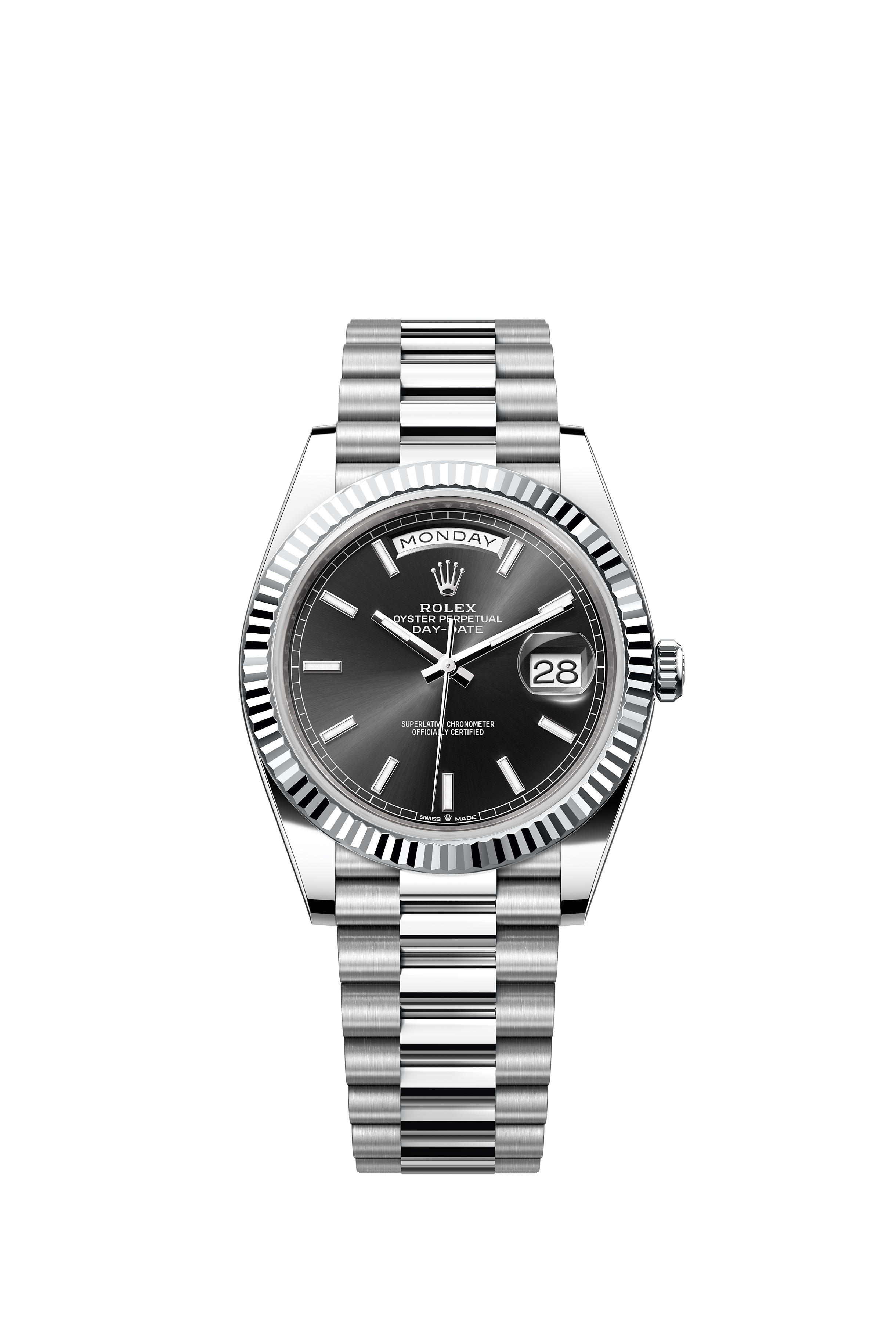 Rolex 228236 Day-Date 40 Platinum Bright Black Dial