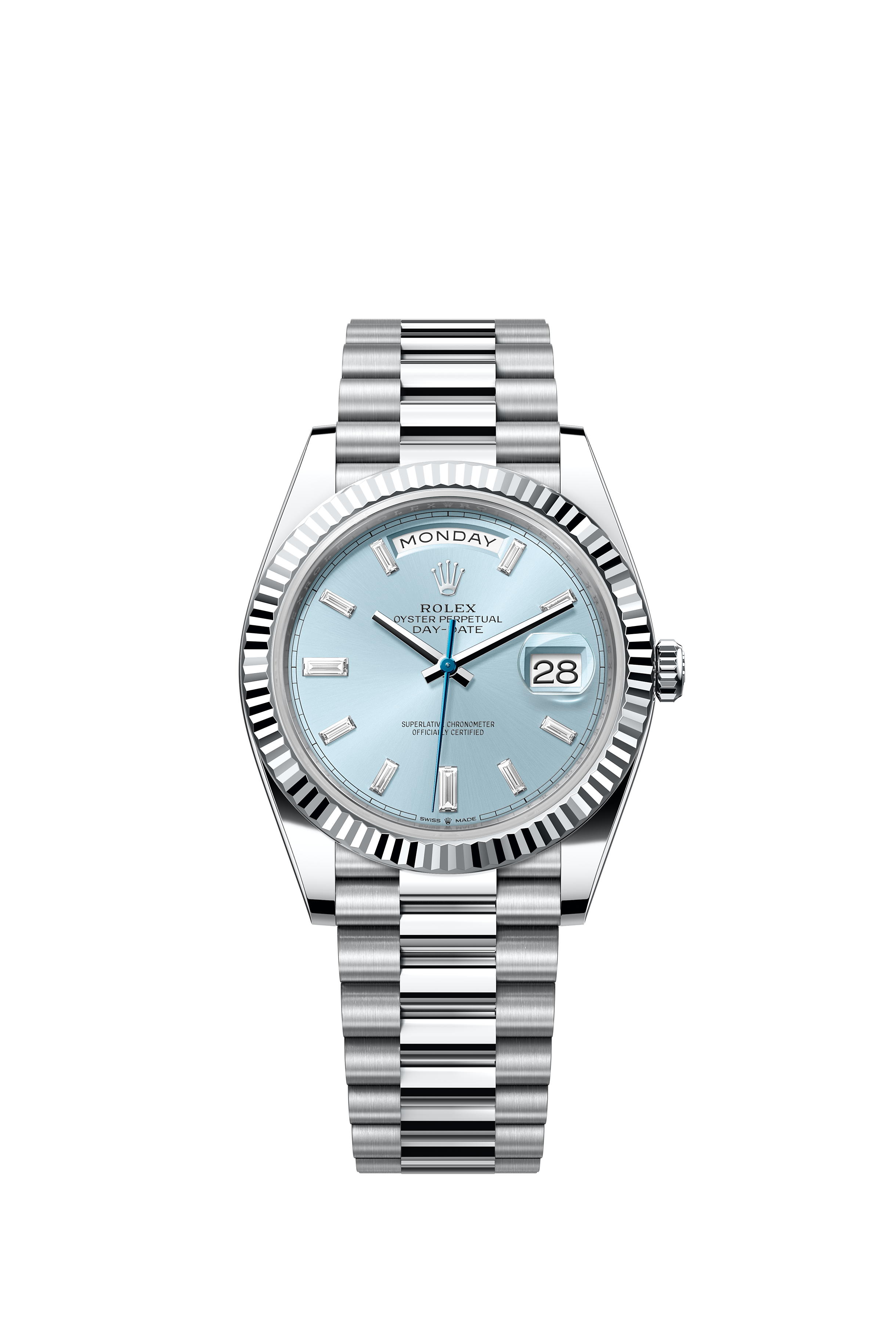 Rolex 228236 Day-Date 40 Platinum Ice Blue Diamond Dial