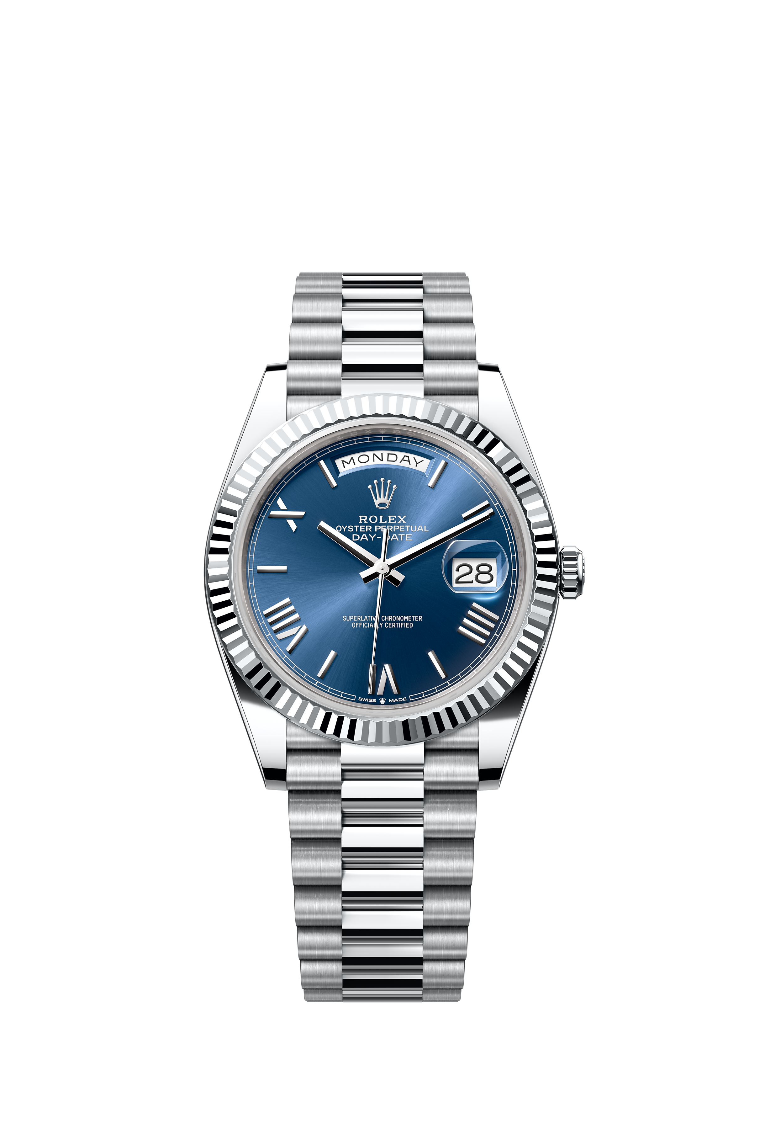 Rolex 228236 Day-Date 40 Platinum Blue Roman Dial