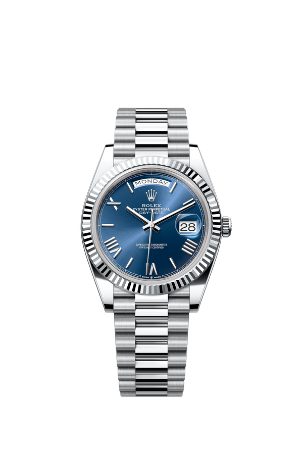 228236 Blue Roman Numeral Day-Date