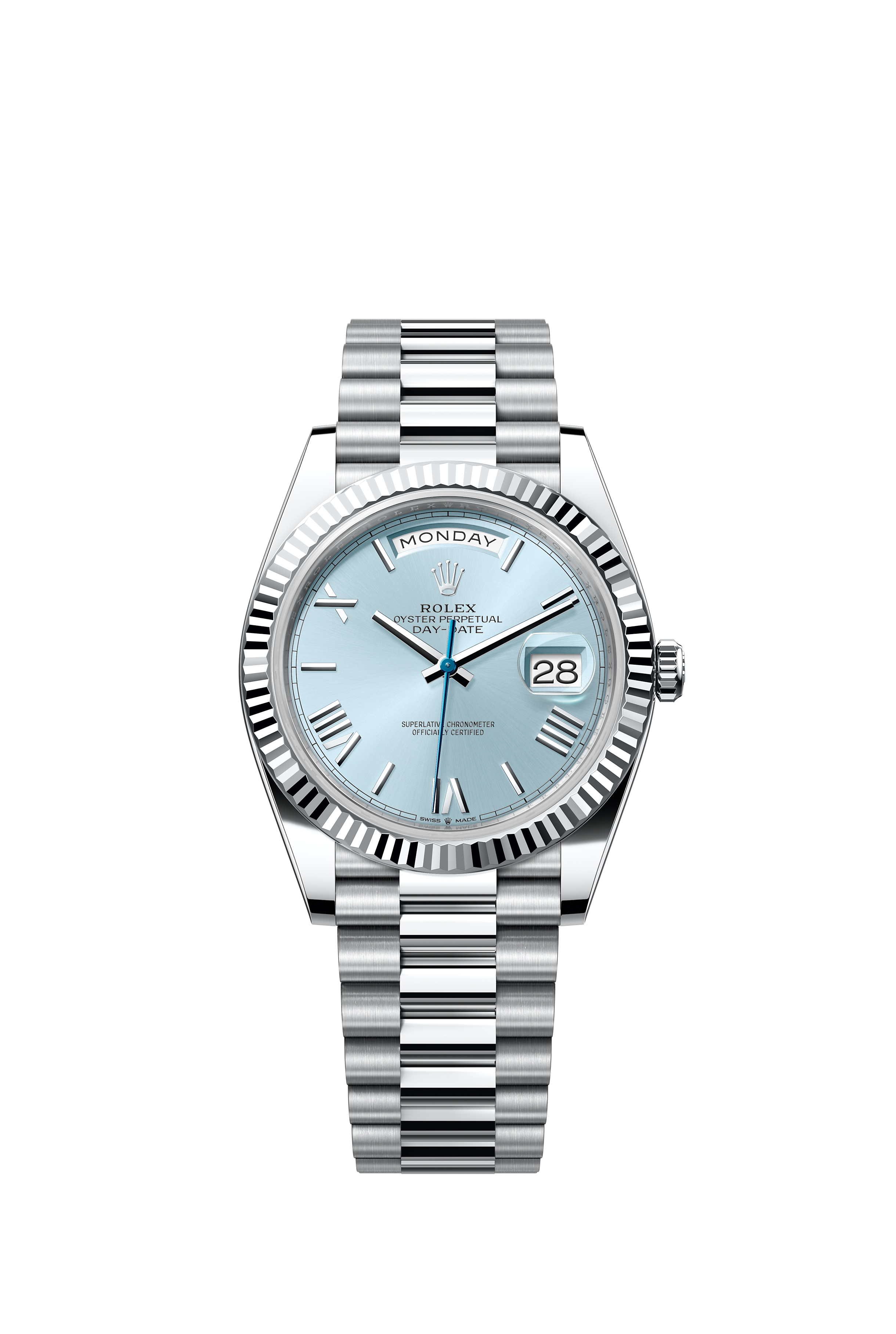 Rolex 228236 Day-Date 40 Platinum Ice Blue Dial