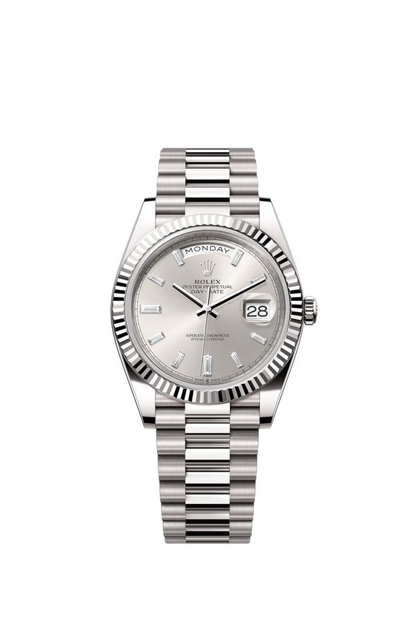 28239 Silver Diamond Set Day-Date