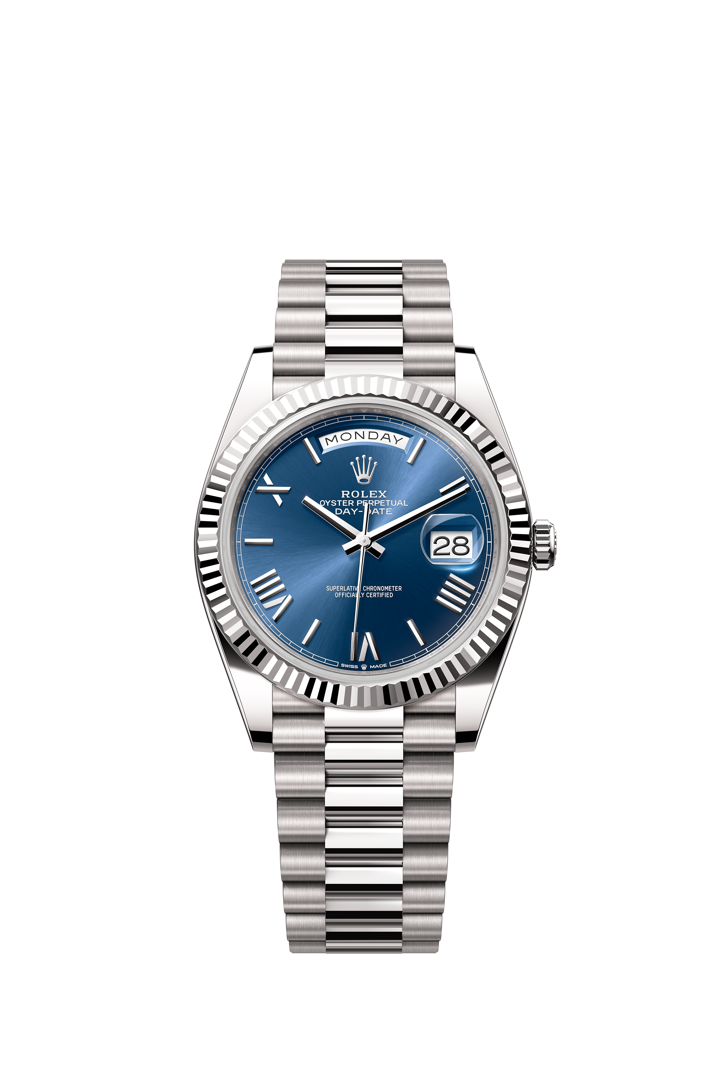 Rolex 228239 Day-Date 40 White Gold Blue Roman Dial